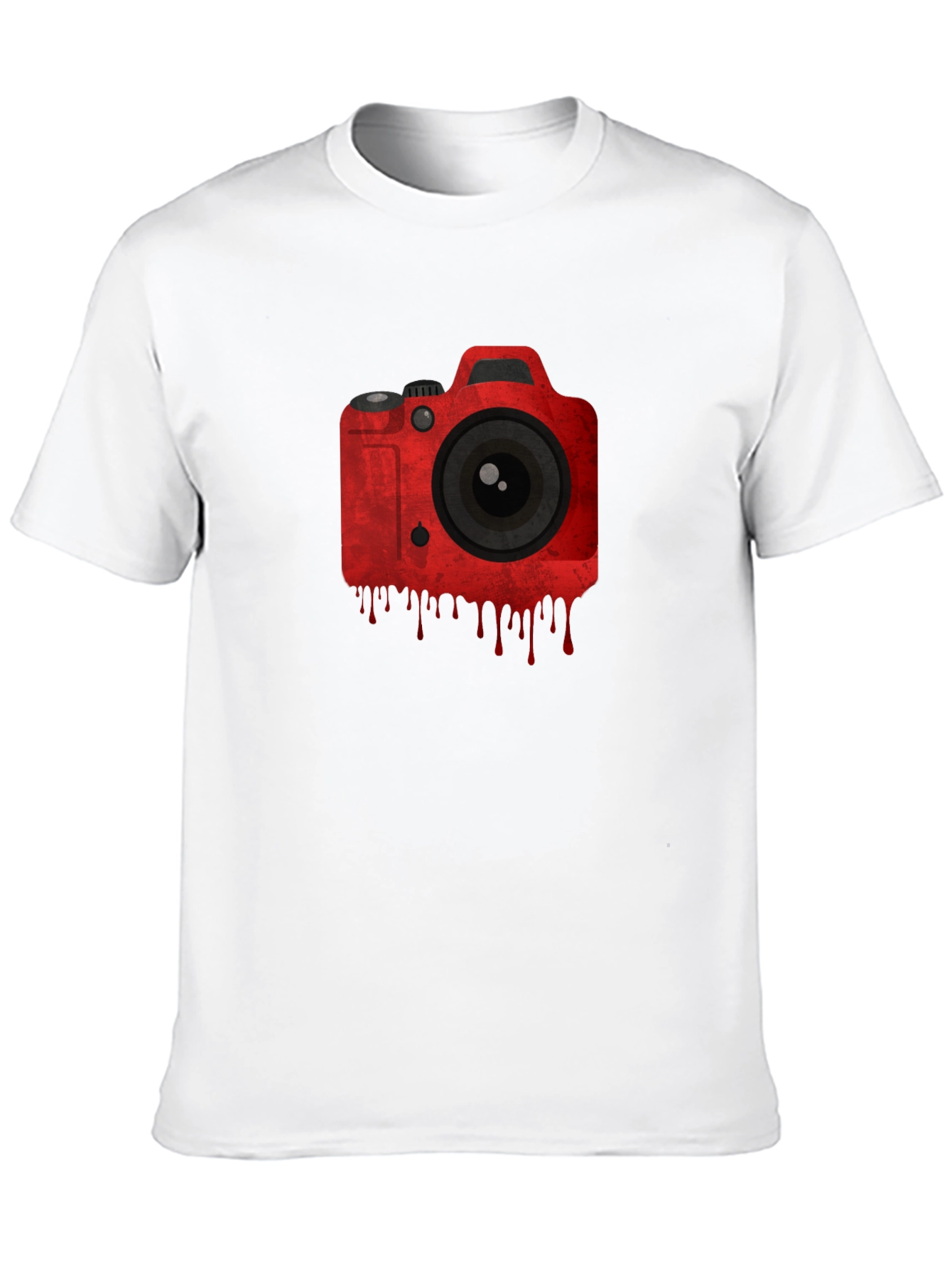 Black Red Camera Graphic Black T-Shirt view 10