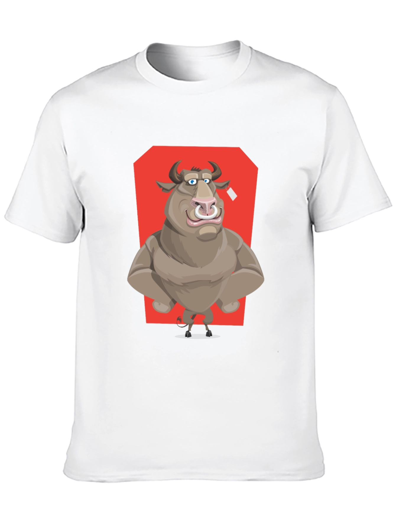 Black Bull Cartoon Graphic T-Shirt - Black Crew Neck Tee view 10