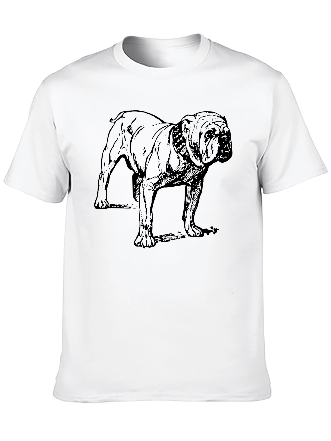 Black Bulldog Graphic Print Men's Black T-Shirt view 10