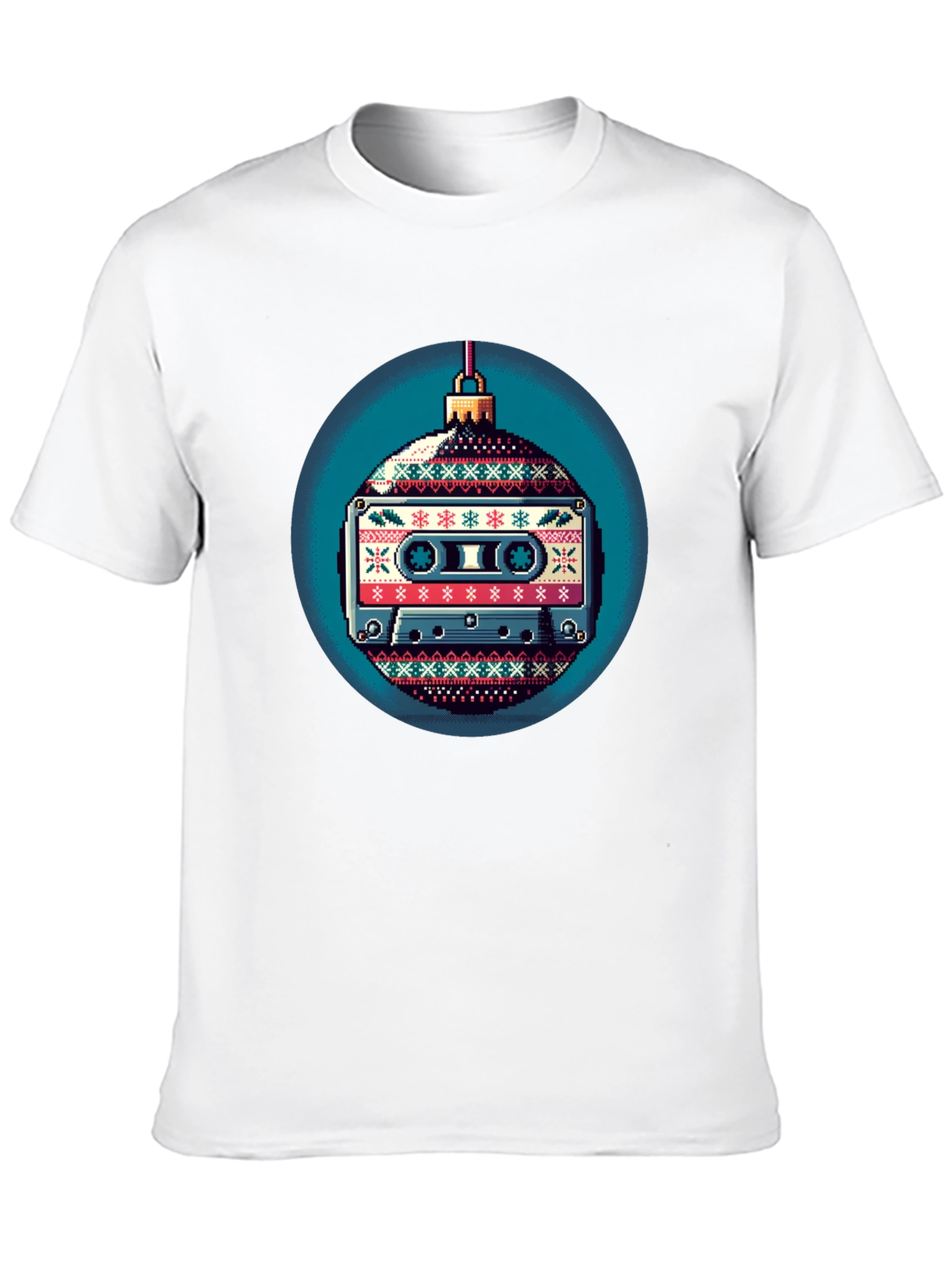 Black Retro Cassette Ornament Graphic T-Shirt view 10