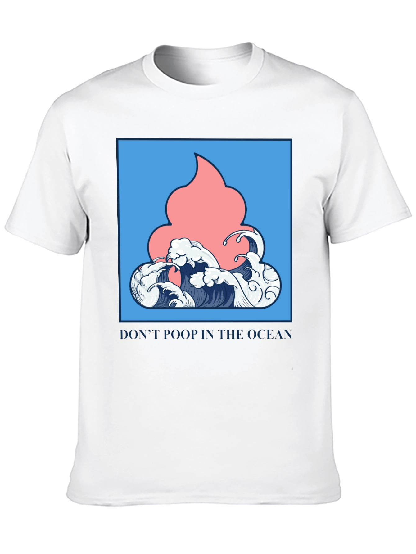 Black Ocean Humor Tee - "Don't Poop in the Ocean" T-Shirt view 10