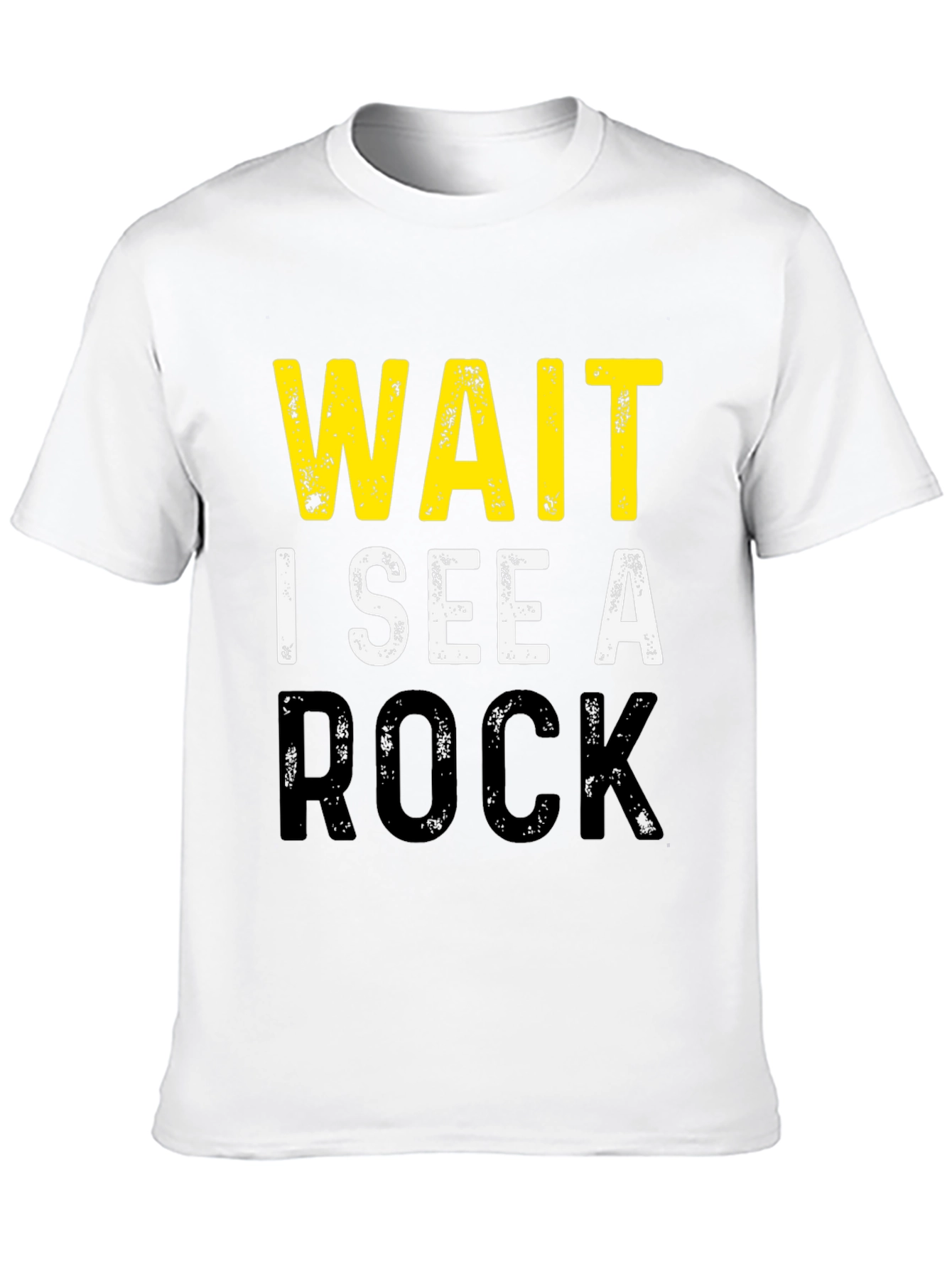 Black Wait I See A Rock Black Graphic T-Shirt view 10