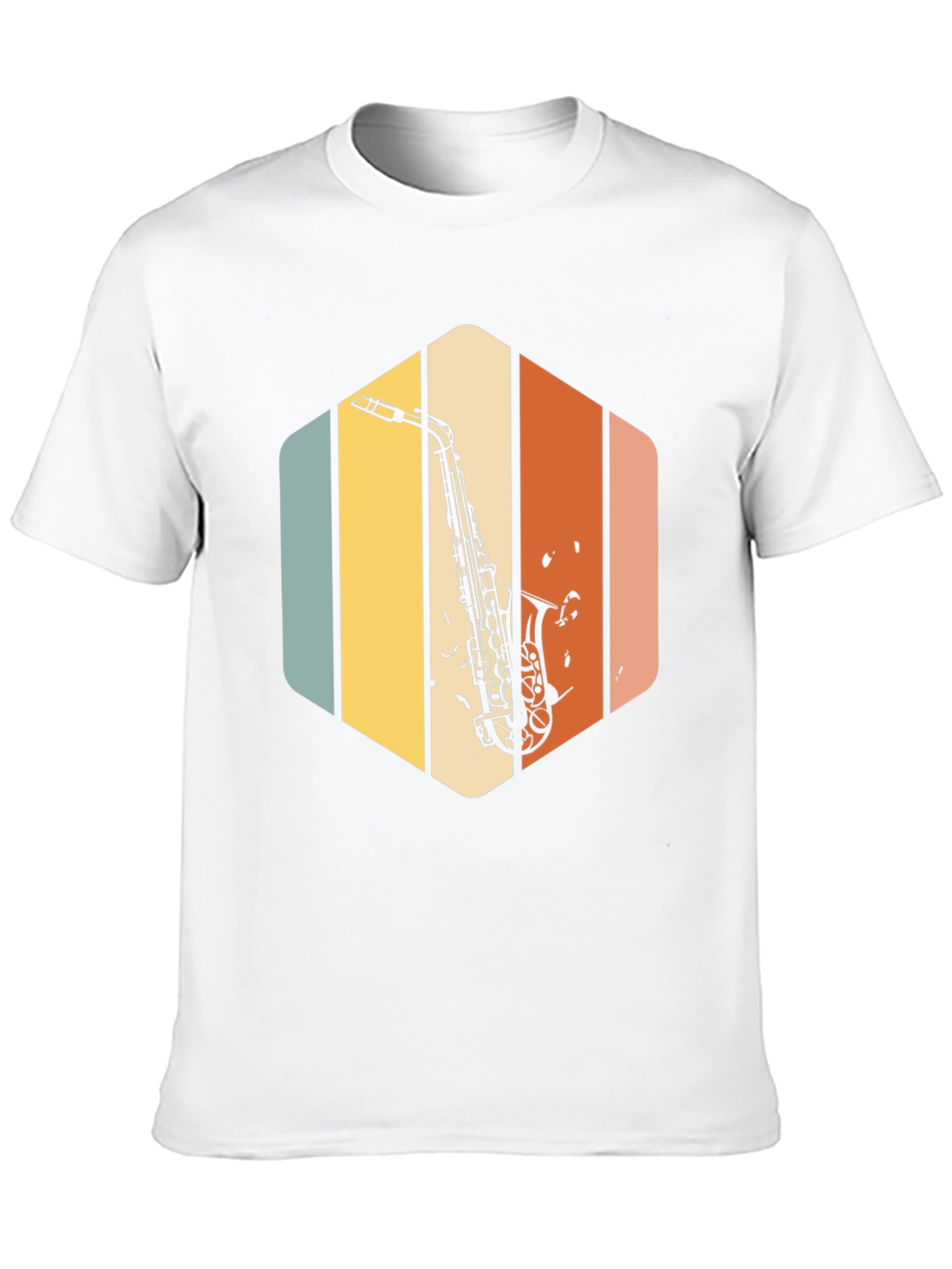 Black Retro Saxophone T-Shirt - Vintage Style Music Tee view 10