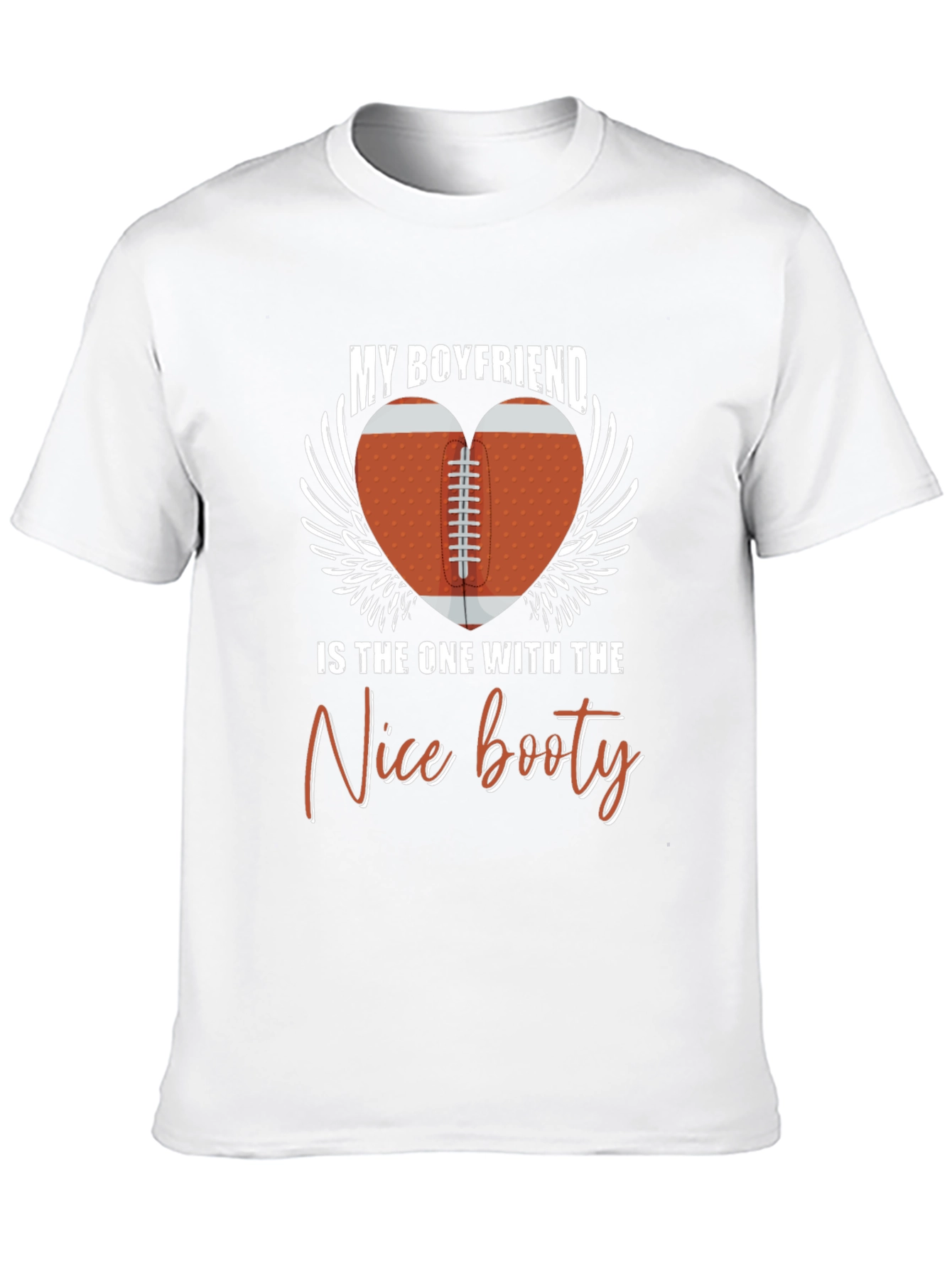 Black Boyfriend Nice Booty Football Heart Tee view 10