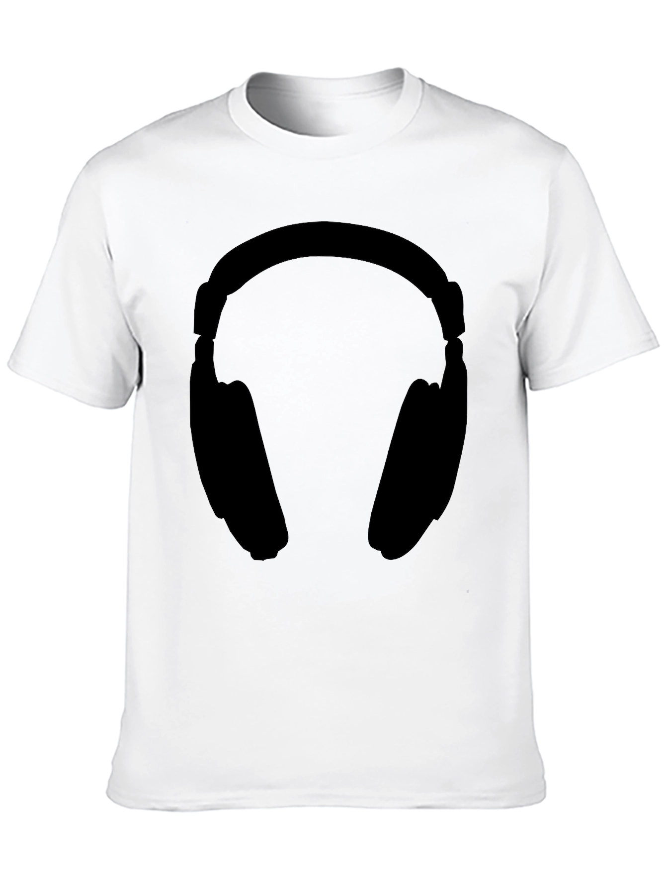 Black Headphone Graphic Tee - Black Unisex T-Shirt view 10