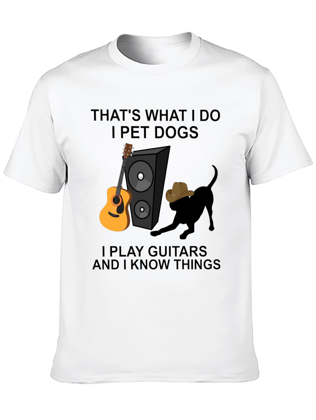 Black Dog Petting Guitar Player T-Shirt view 10