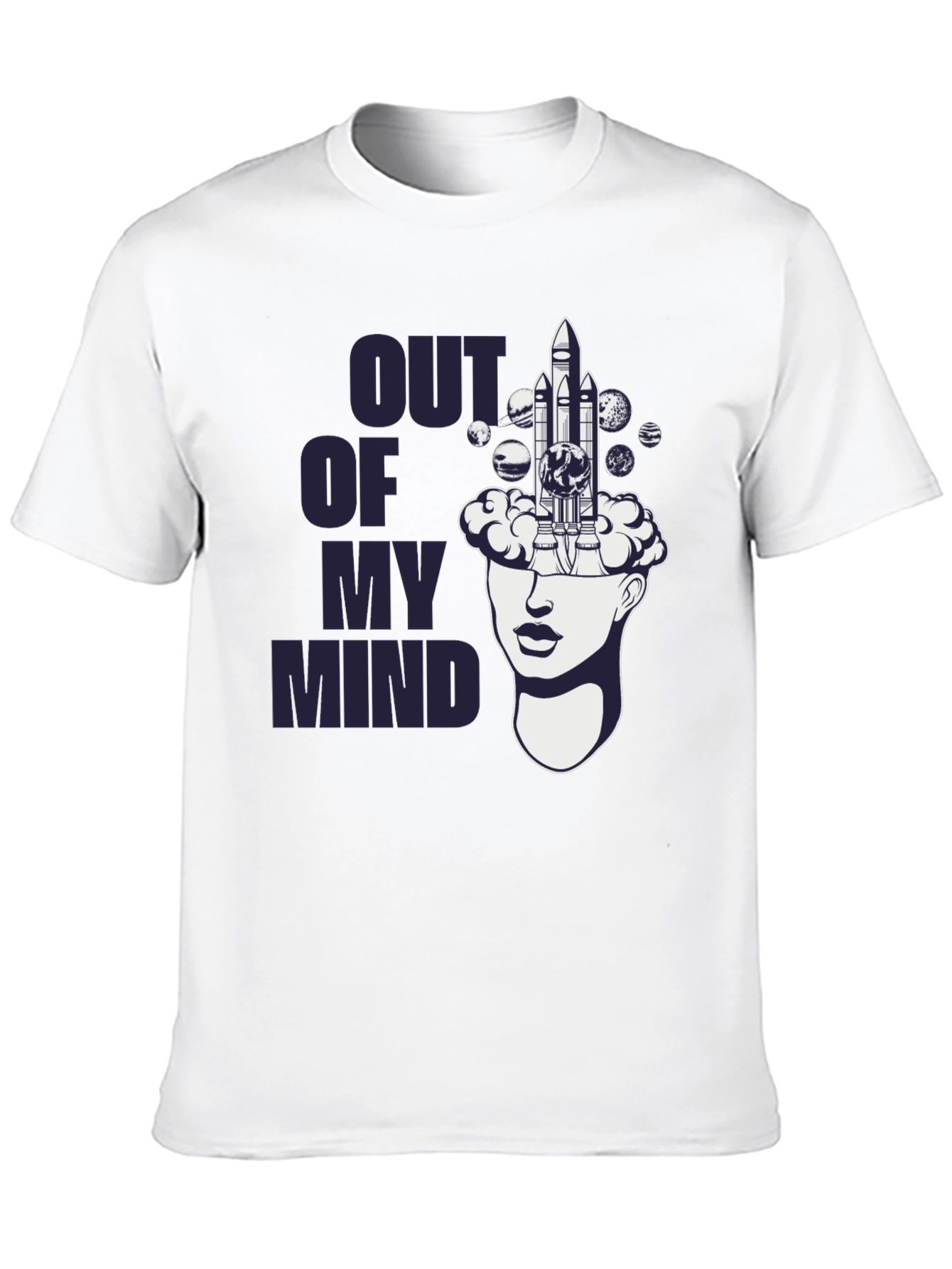 Black Out of My Mind Space Shuttle Graphic T-Shirt view 10