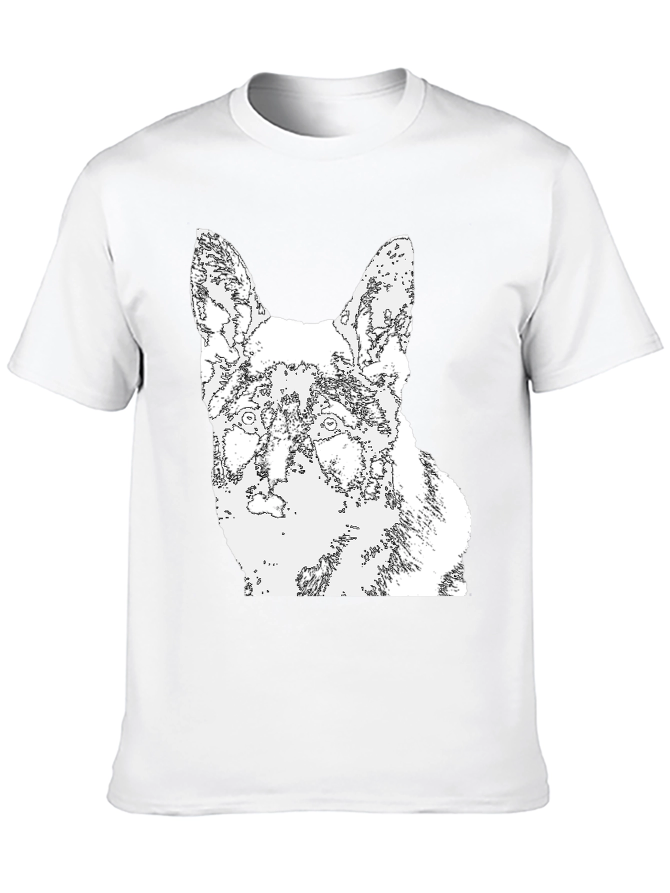 Black Dog Outline Graphic T-Shirt - Black view 10