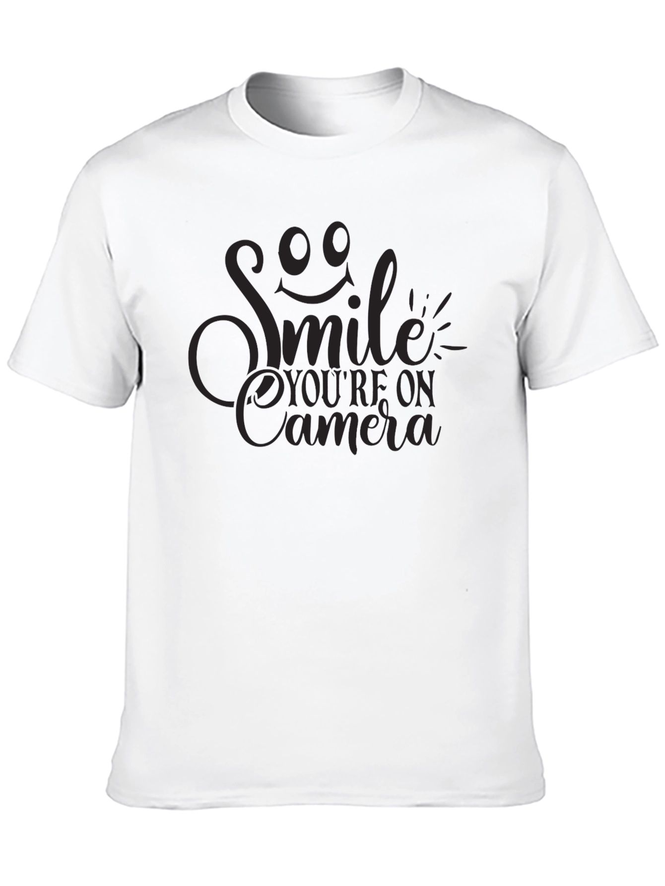 Black Smile You're On Camera Black T-Shirt view 10