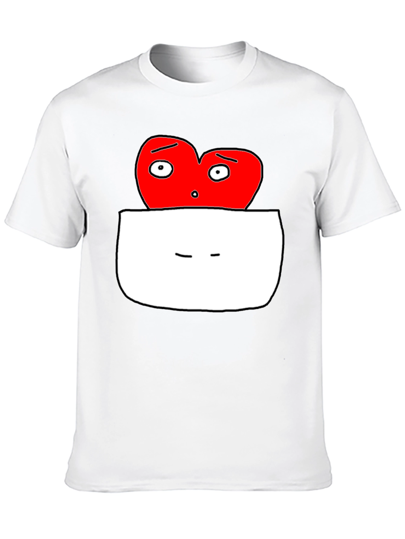 Black Heart Pocket Graphic T-Shirt - Funny Cartoon Tee view 10