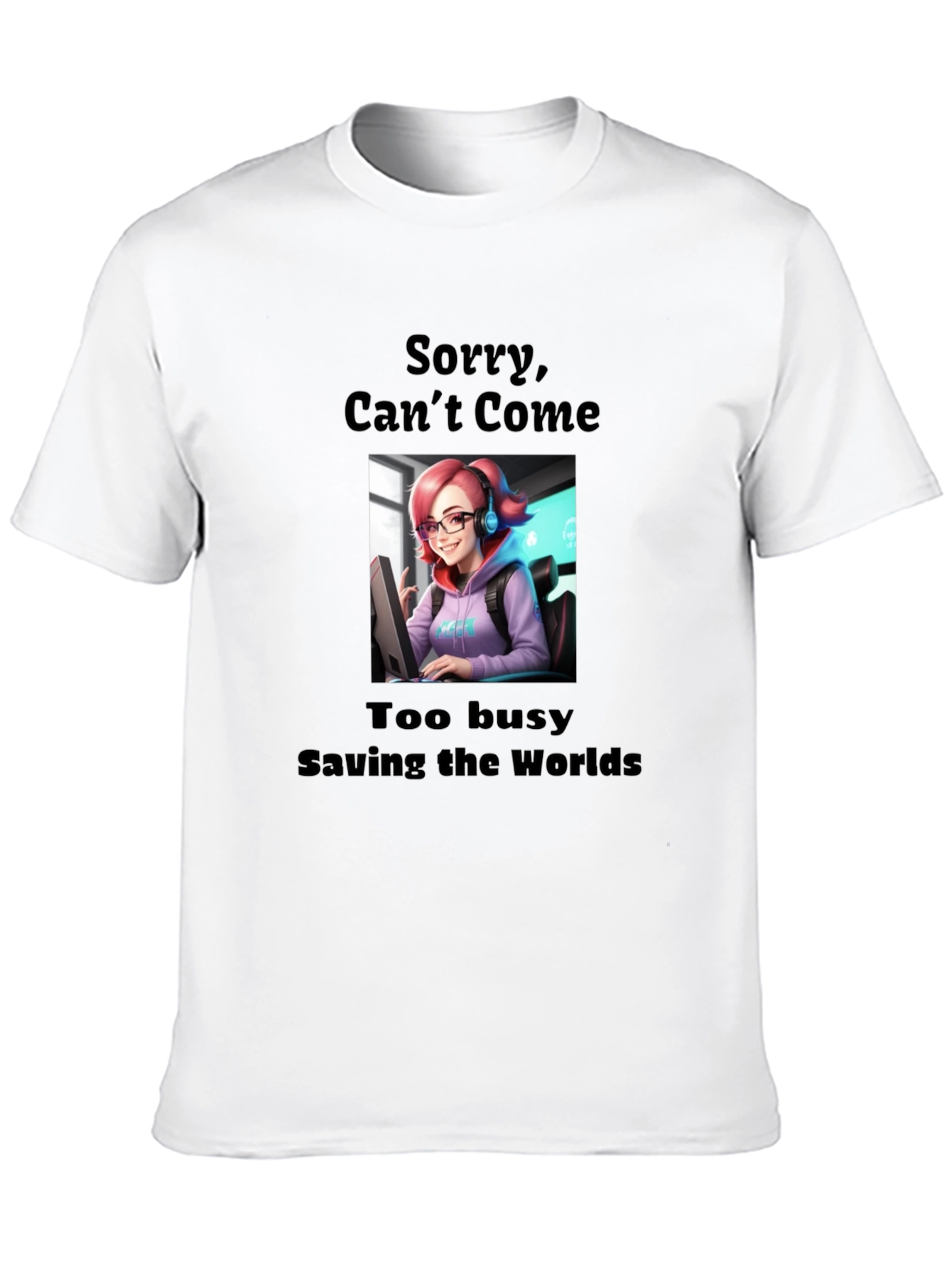 Black Gamer Girl Tee - Saving Worlds view 10