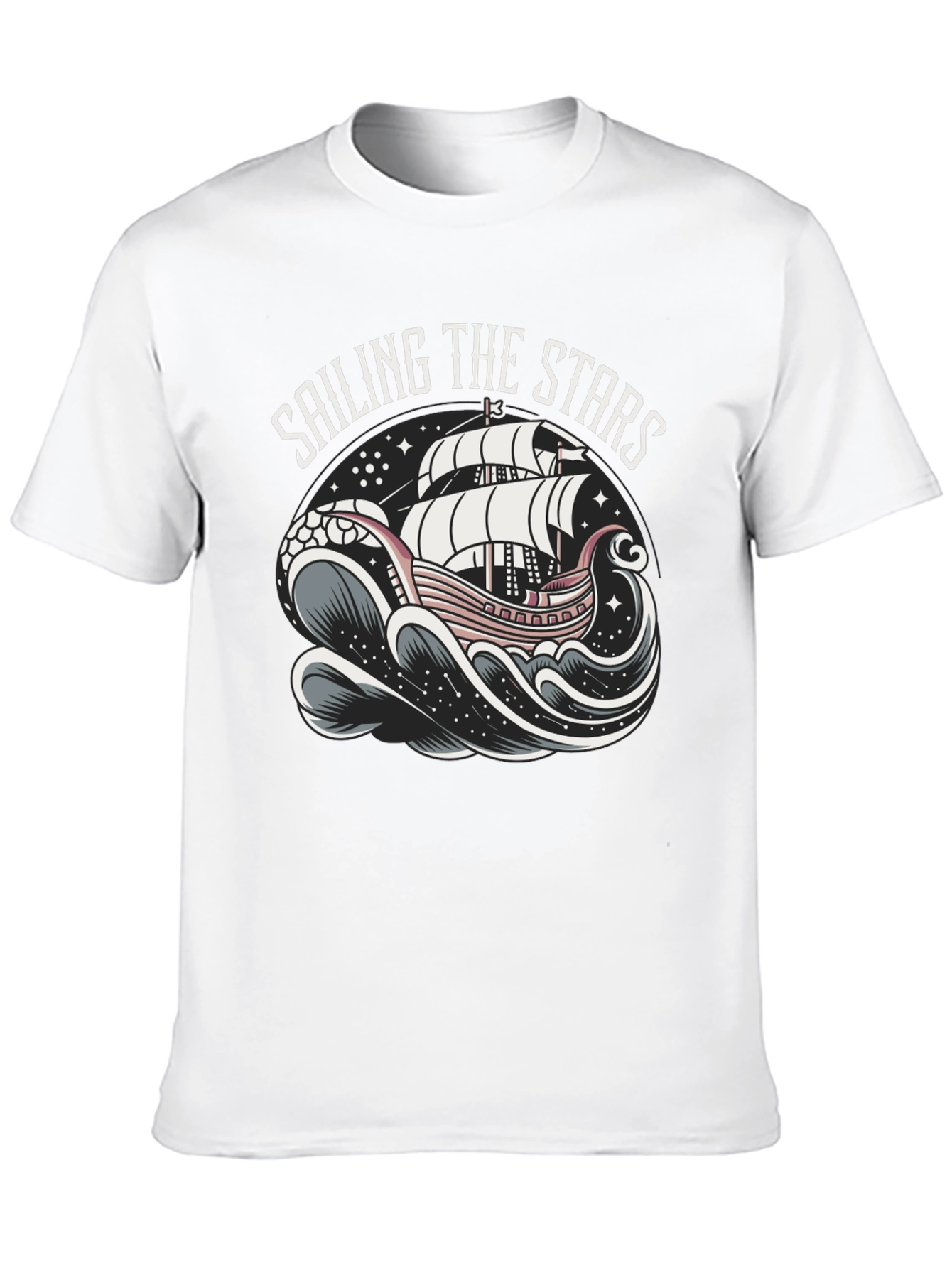 Black Sailing the Stars Graphic T-Shirt view 10