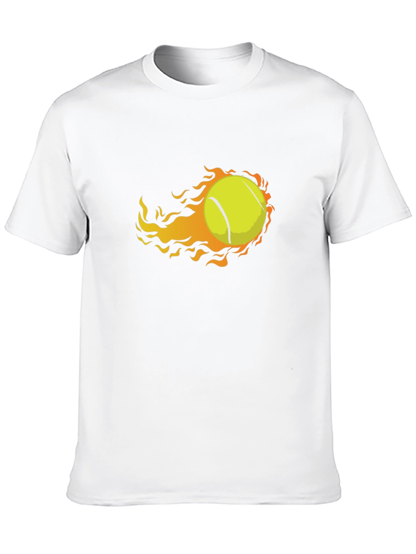 Black Flaming Tennis Ball Graphic Tee - Unique Design view 10