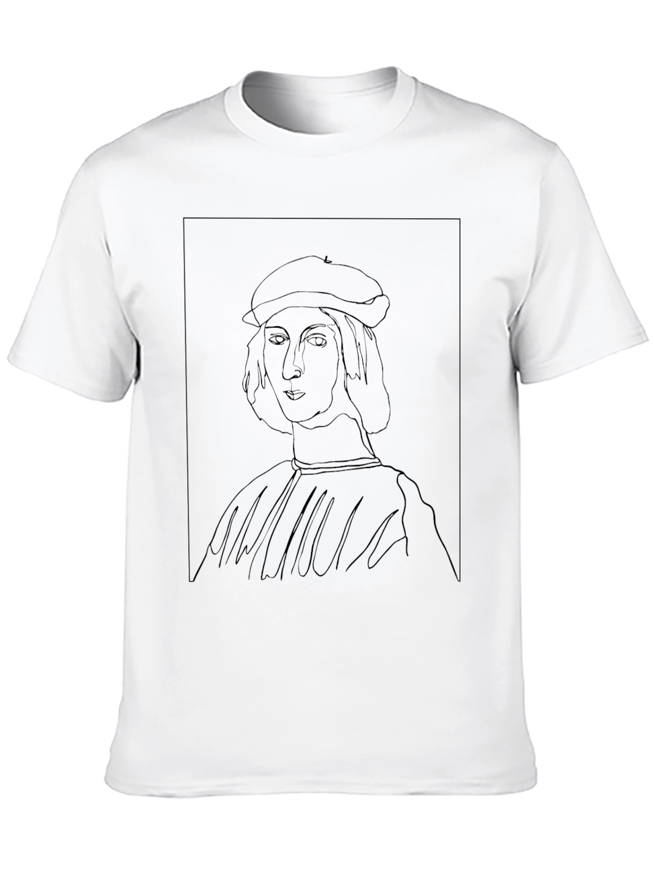 Black Raphael Sketch Graphic Tee - Artsy Black T-Shirt view 10