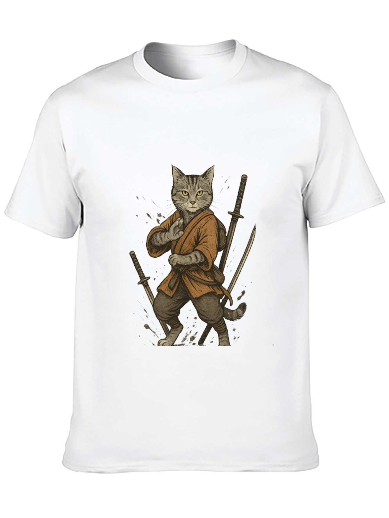 Black Ninja Cat Graphic T-Shirt view 10