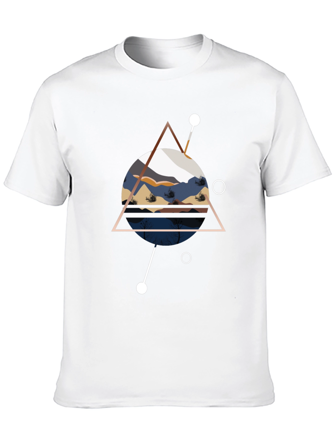 Black Geometric Mountainscape Black T-Shirt view 10