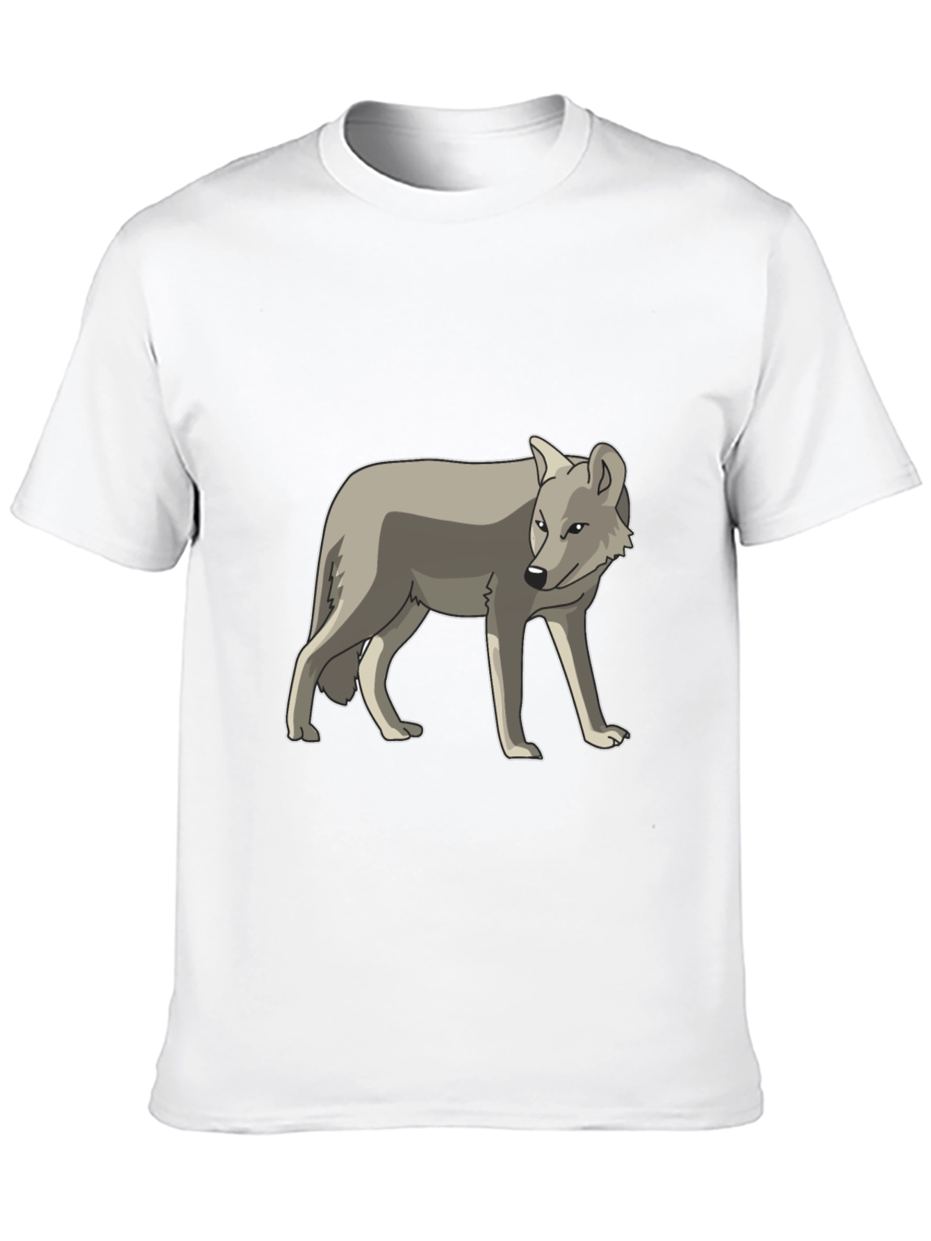 Black Cool Gray Wolf Graphic Black T-Shirt view 10