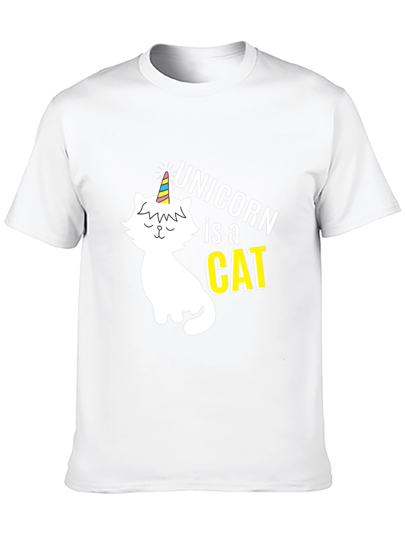 Black Unicorn Cat Graphic T-Shirt - Men's Black Tee view 10