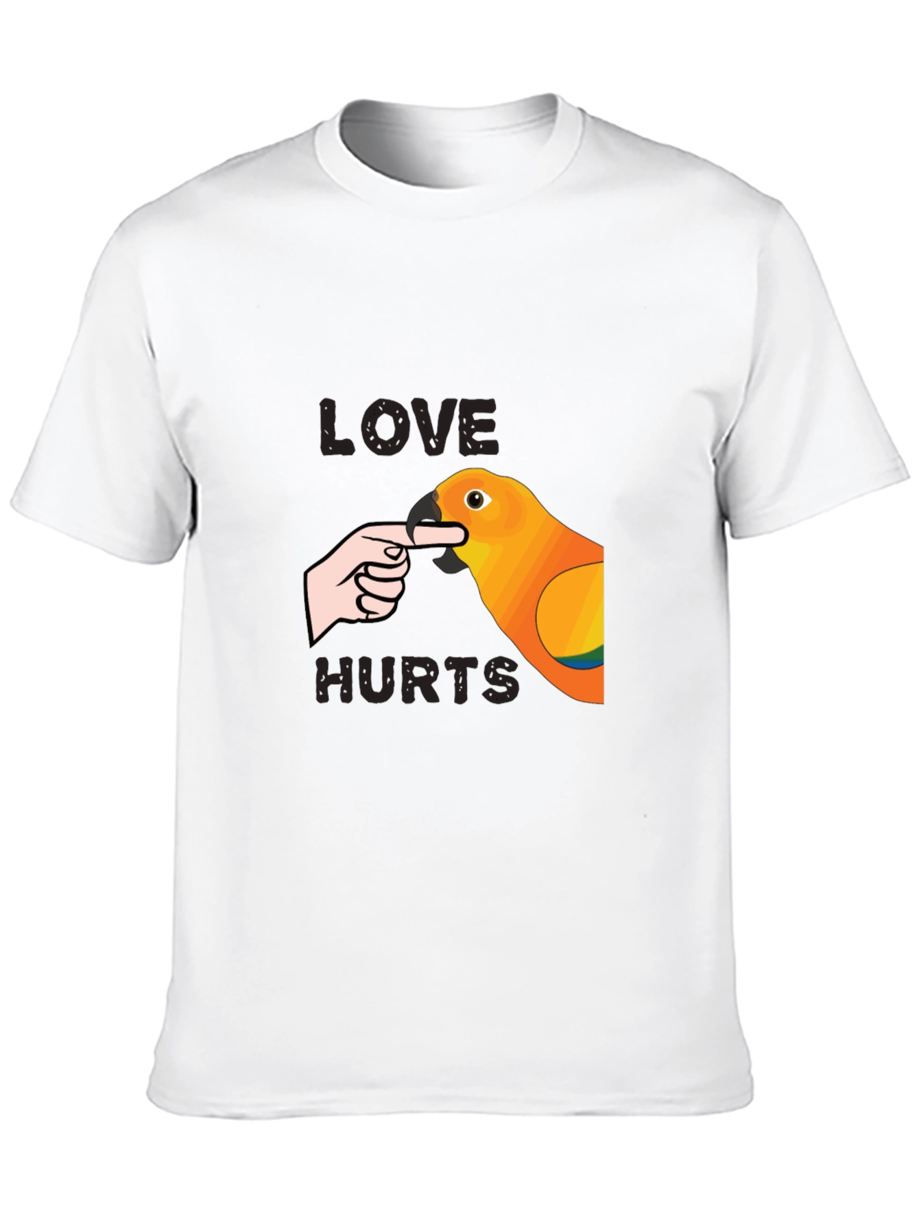 Black Love Hurts Parrot Graphic T-Shirt view 10