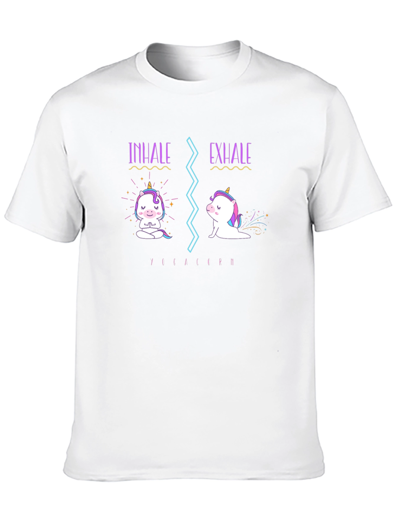 Black Inhale Exhale Unicorn Graphic Tee - Yoga Meditation Shirt view 10