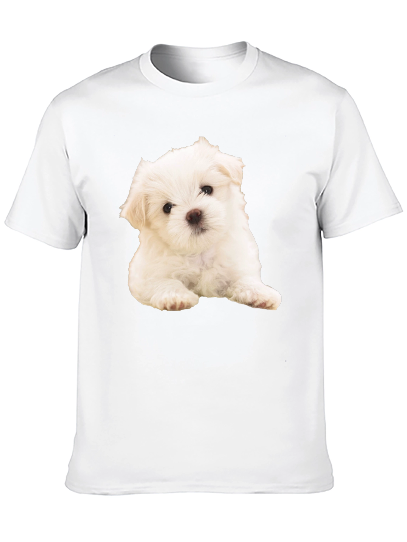 Cute Dog Graphic Black T-Shirt - 10