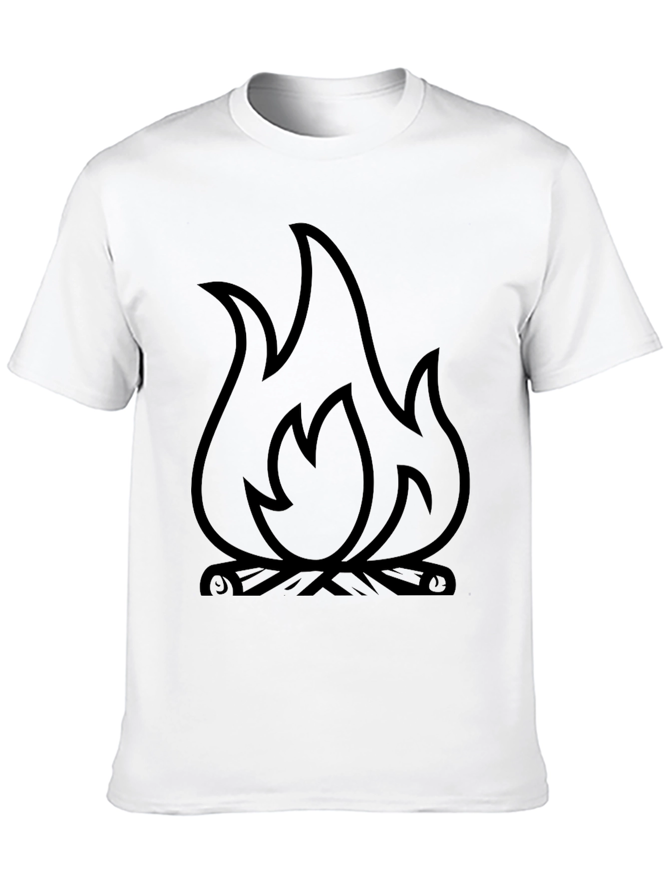Black Fire Graphic T-Shirt - Black Cotton Blend Tee view 10