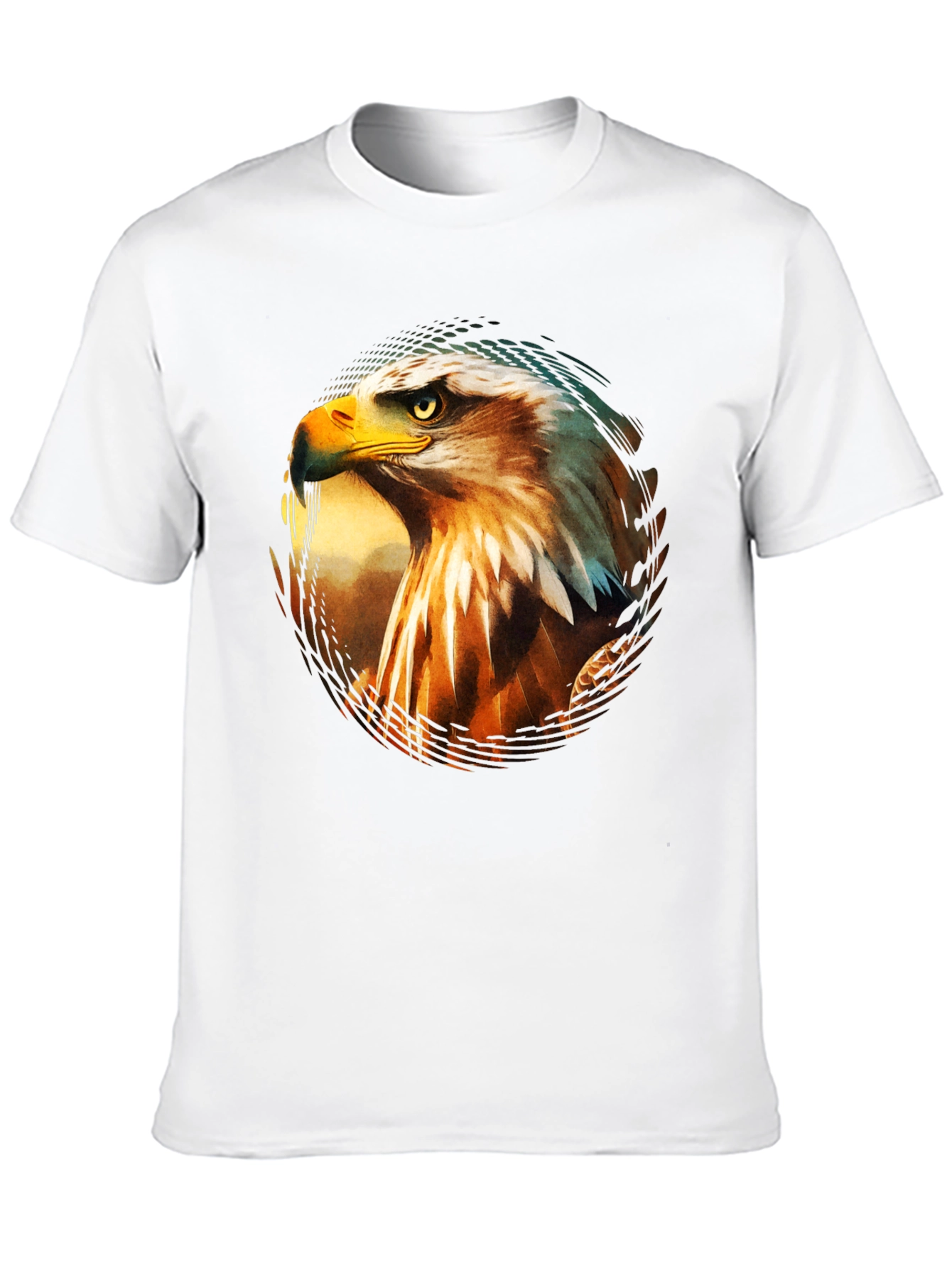 Black Bold Eagle Graphic Print Black T-Shirt view 10