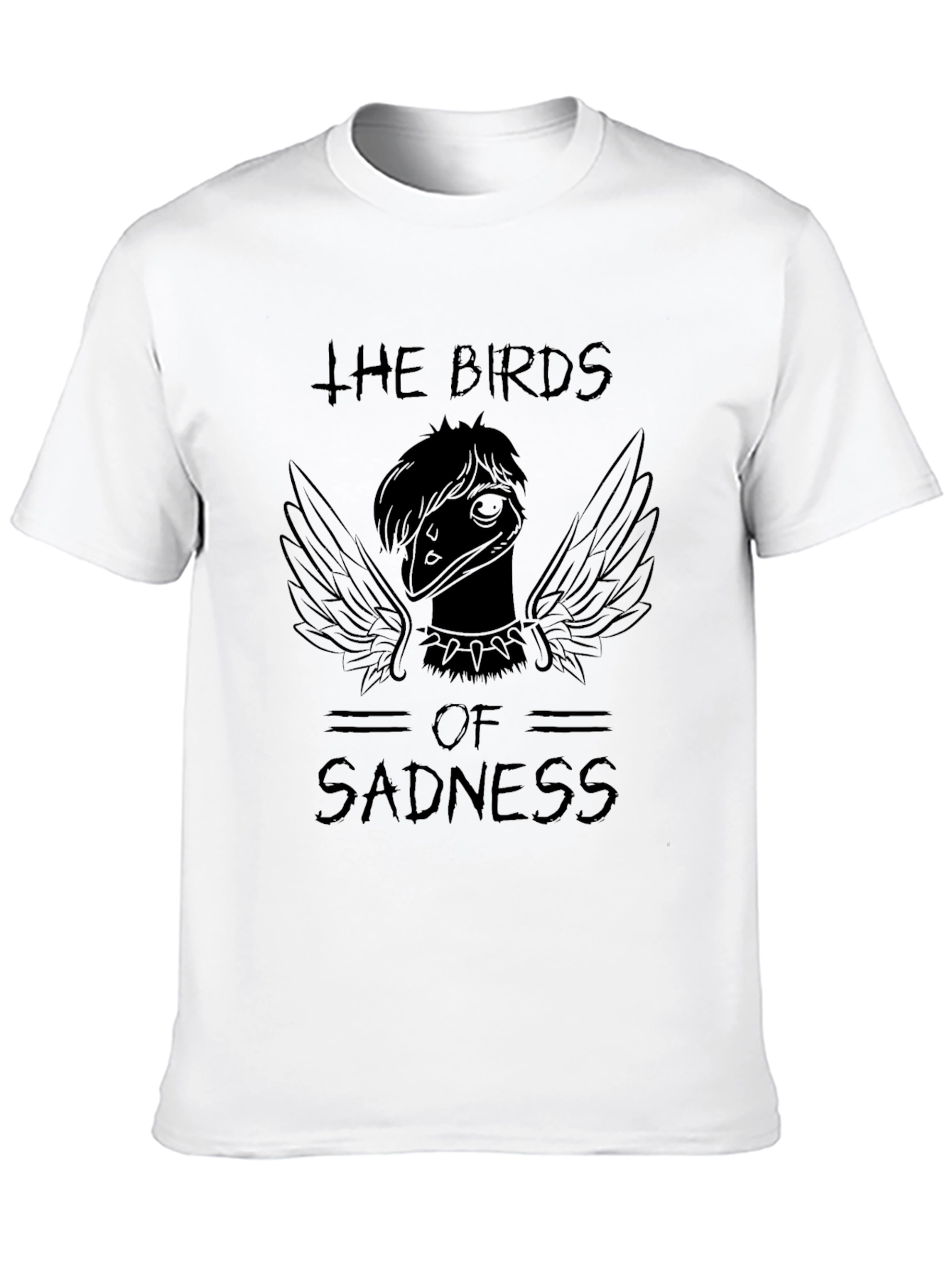 Black The Birds of Sadness Graphic Tee - Black Unisex T-Shirt view 10