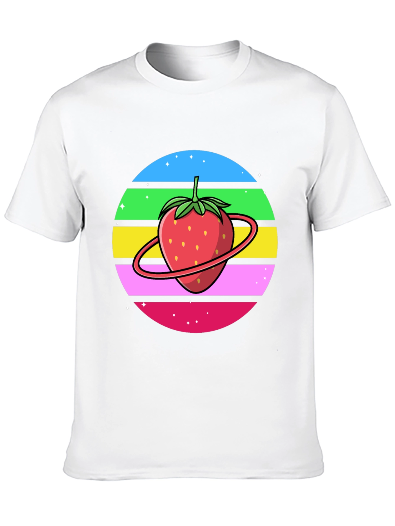 Black Strawberry Planet Graphic Tee - Black Cotton Blend view 10
