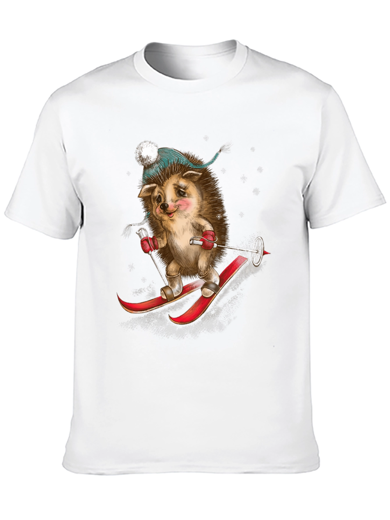 Black Skiing Hedgehog Graphic Tee view 10