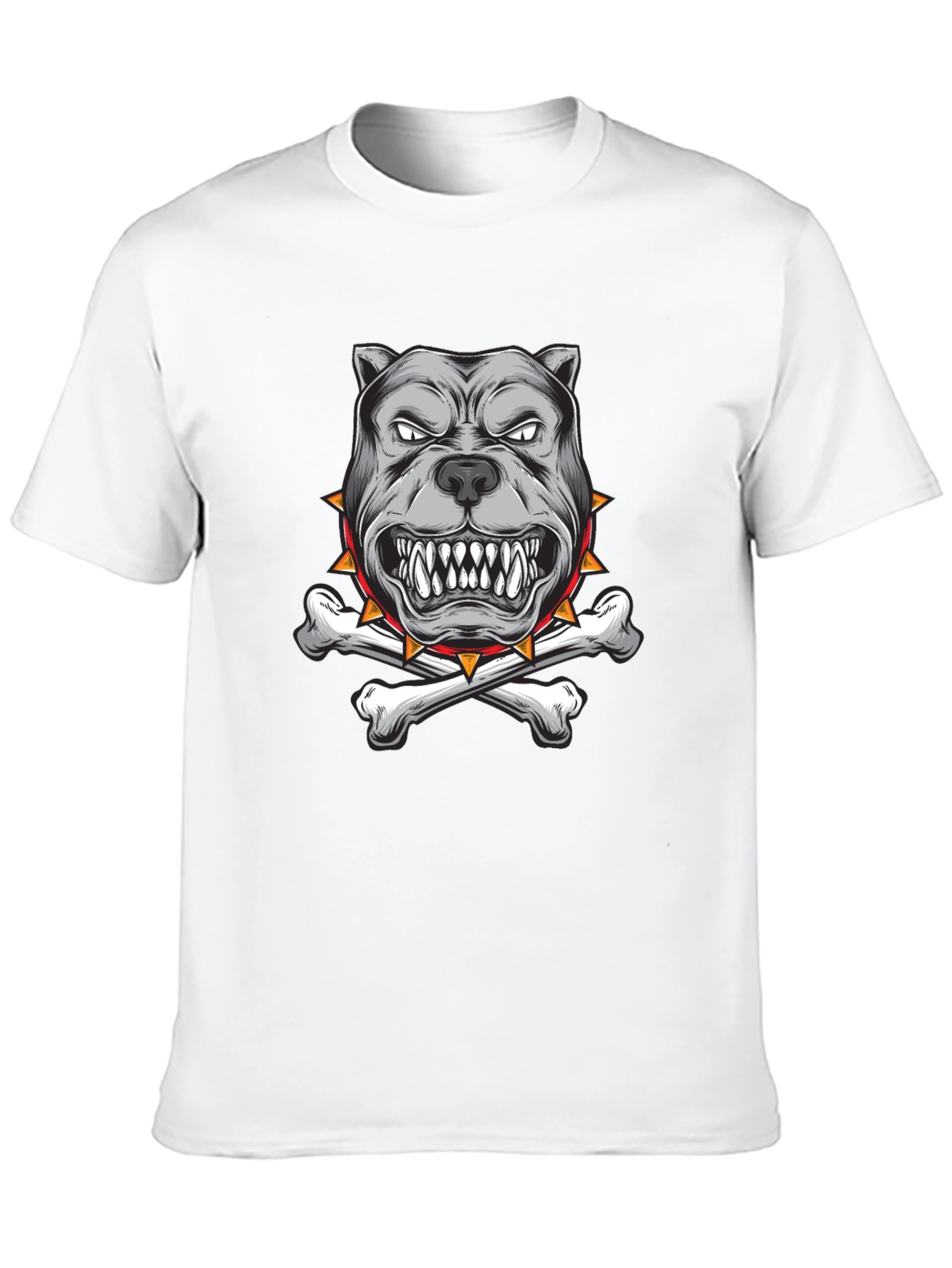 Black Pitbull Dog with Bones Graphic T-Shirt view 10