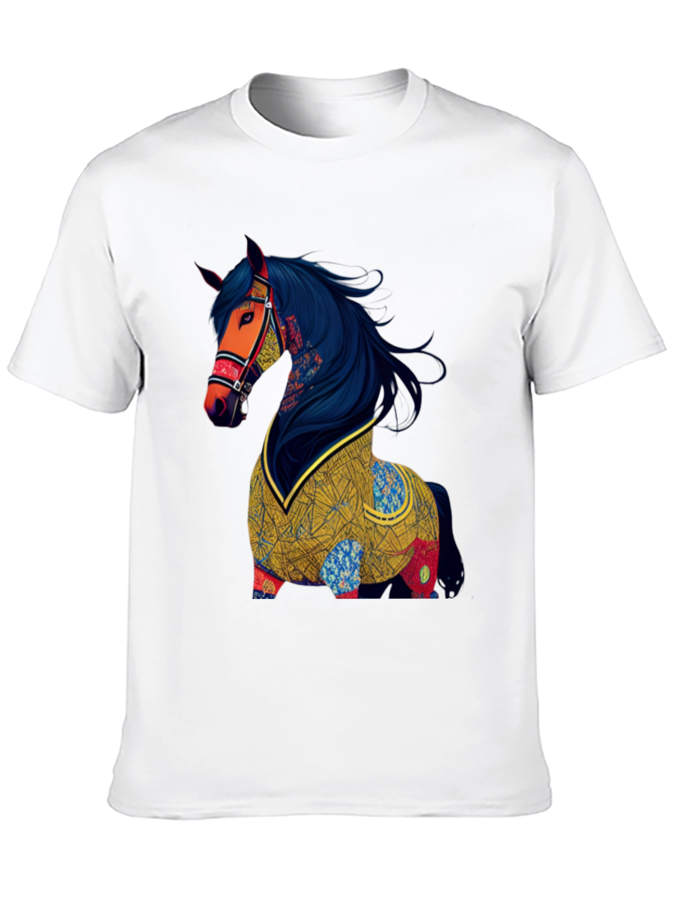 Black Artistic Horse Graphic T-Shirt view 10