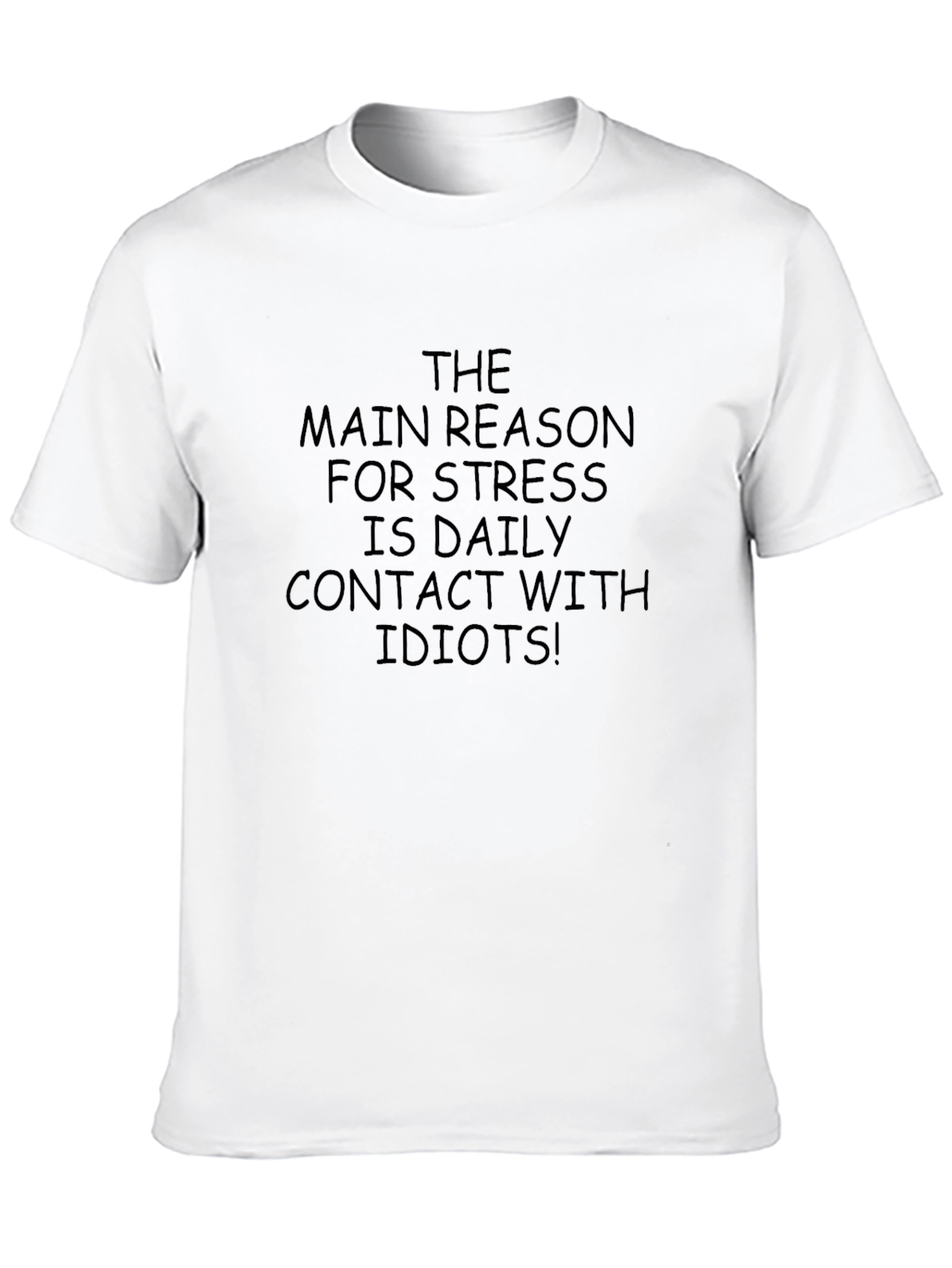 Black Stressful Daily Contact T-Shirt - Black Cotton Tee view 10