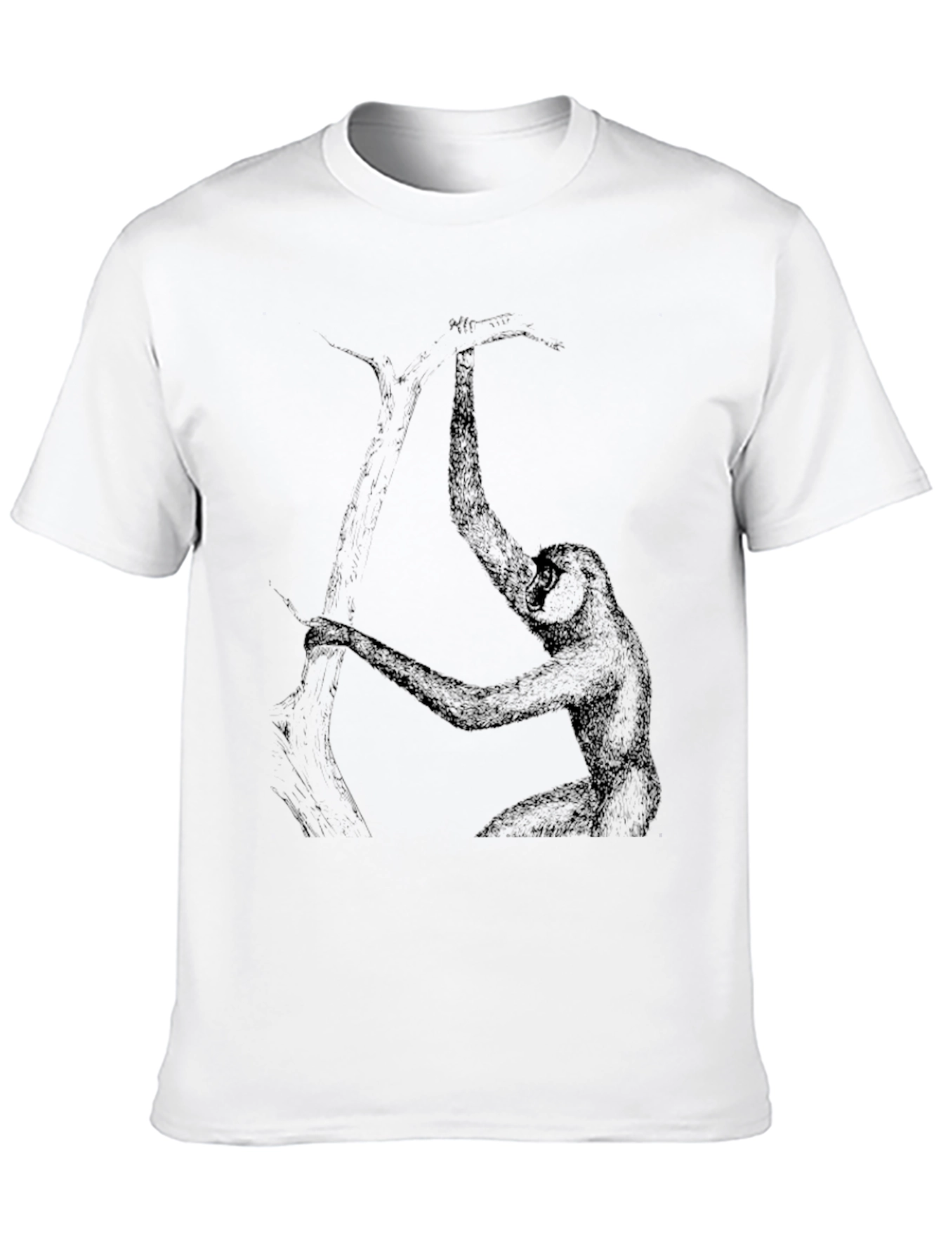 Black Gibbon Graphic Tee - Black Cotton T-Shirt view 10
