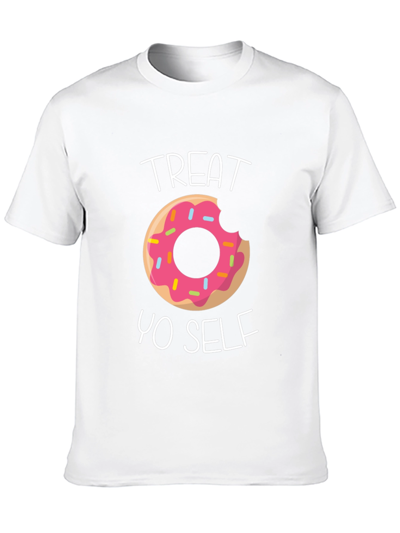 Black Treat Yo Self Donut T-Shirt - Funny Graphic Tee view 10