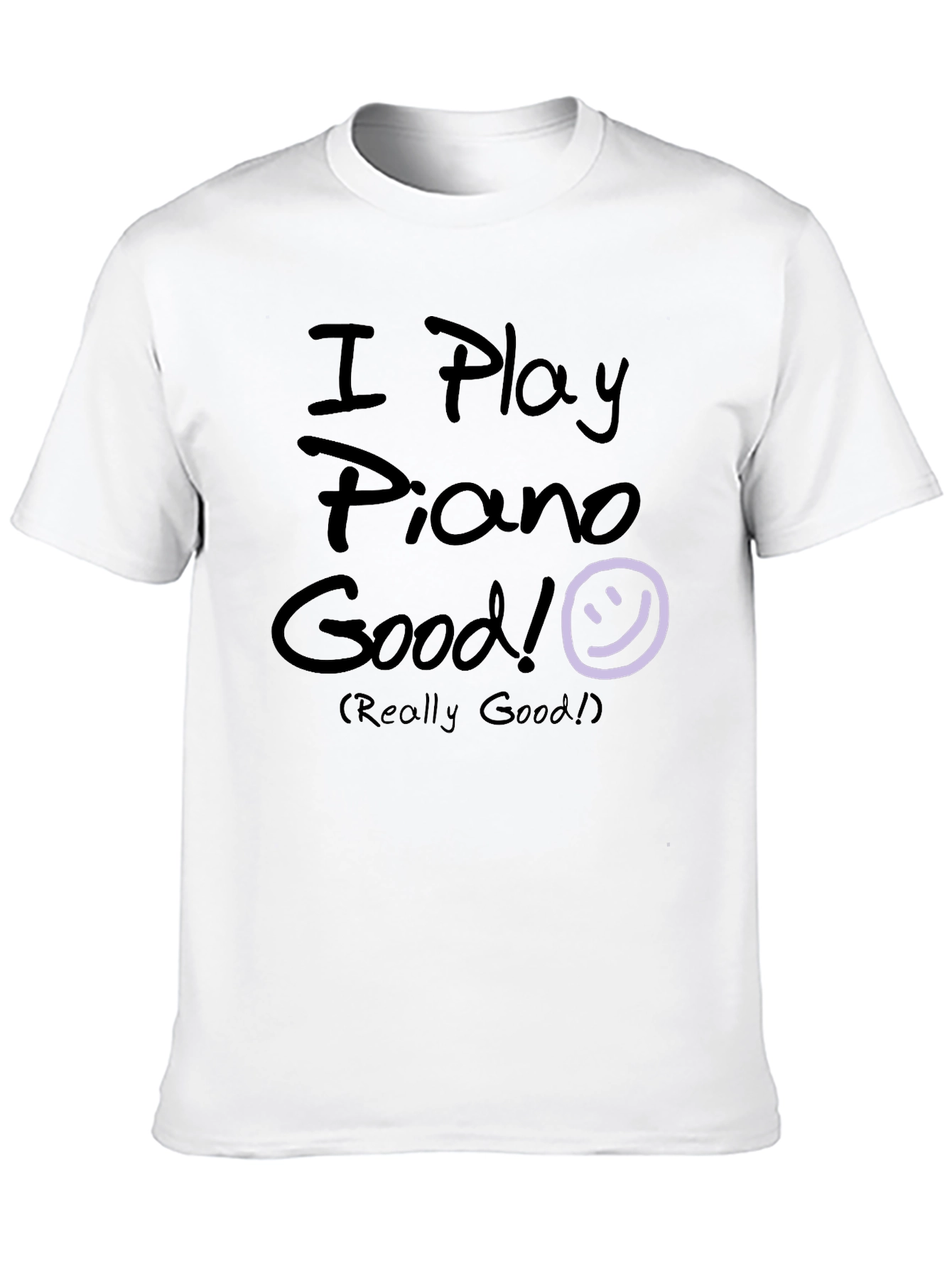 Black I Play Piano Good! Black Graphic T-Shirt view 10
