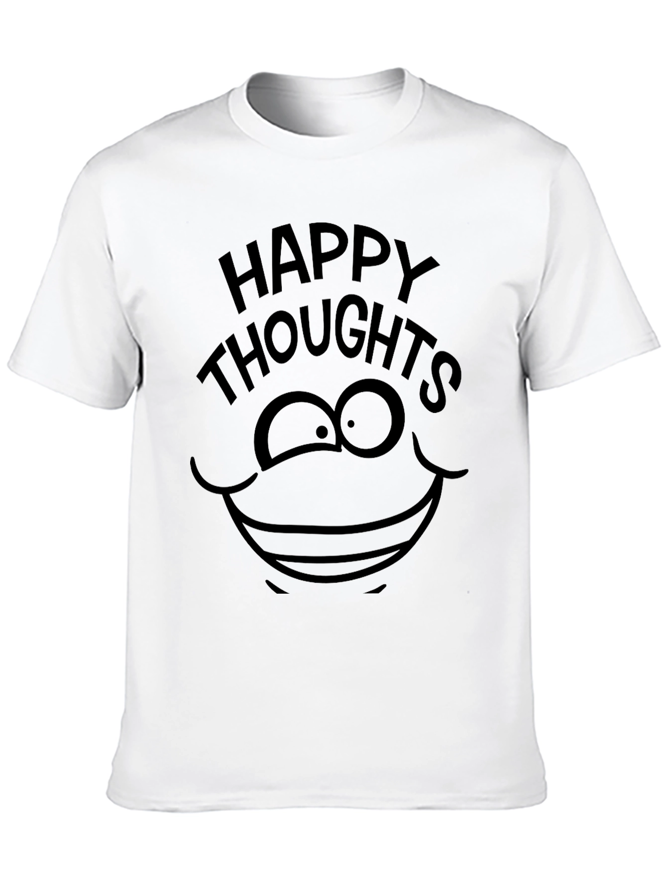 Black Happy Thoughts Graphic Tee - Classic Black Humor Shirt view 10