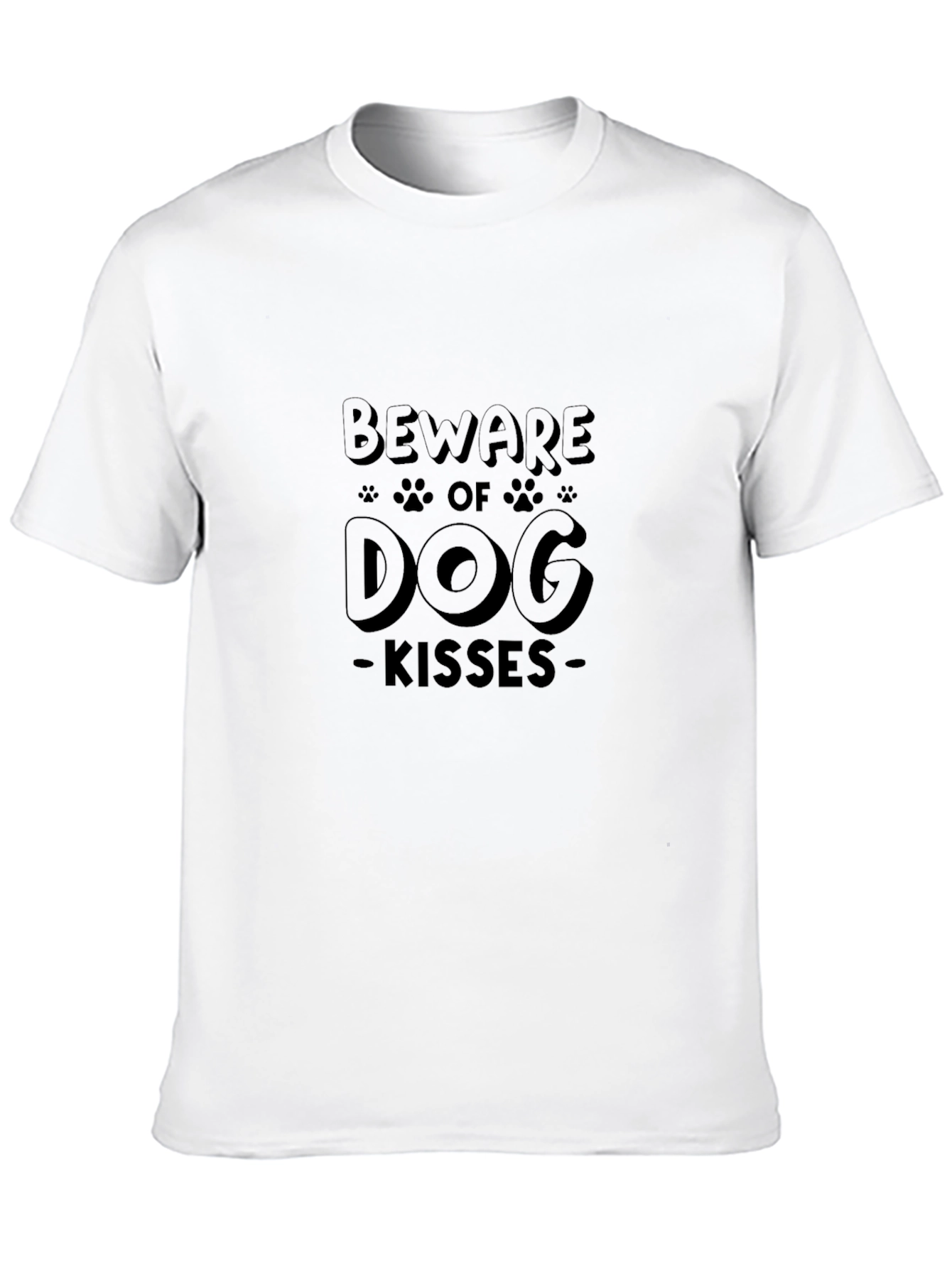 Black Beware of Dog Kisses Graphic Tee - Black view 10