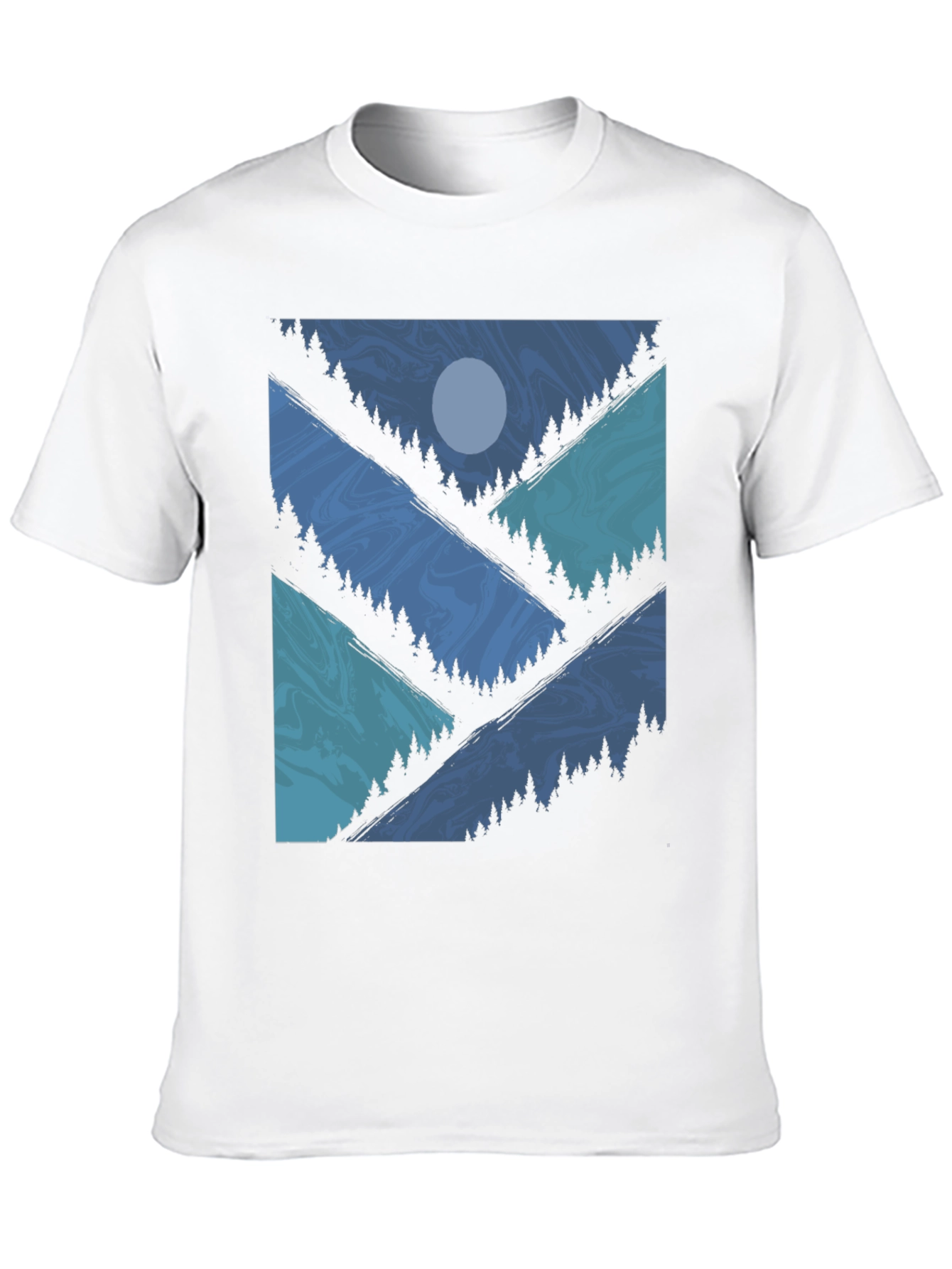 Black Nature Scene Graphic Tee - Men's Black T-Shirt view 10