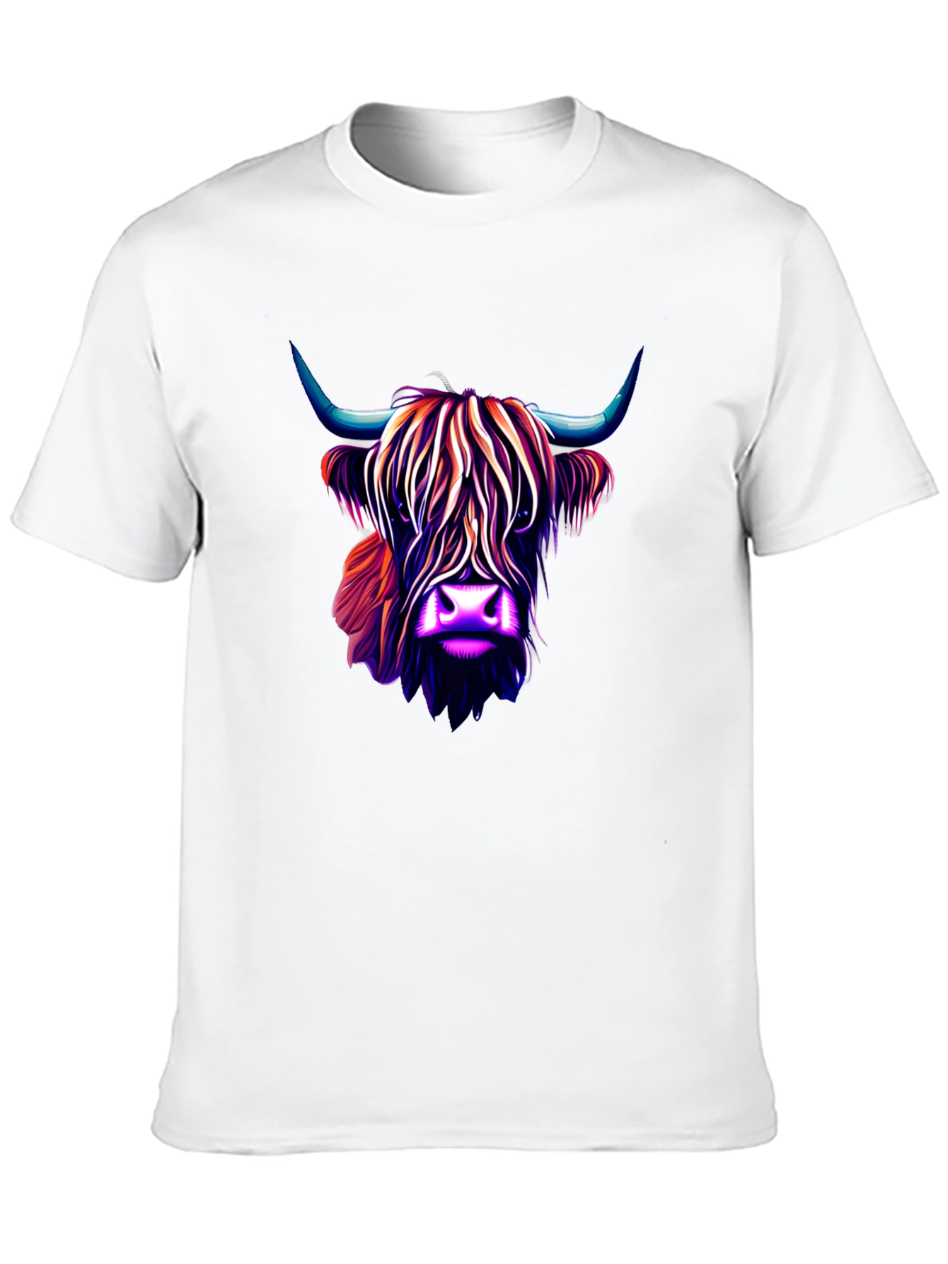 Black Highland Cow Graphic Tee - Stylish Men's Black T-Shirt view 10