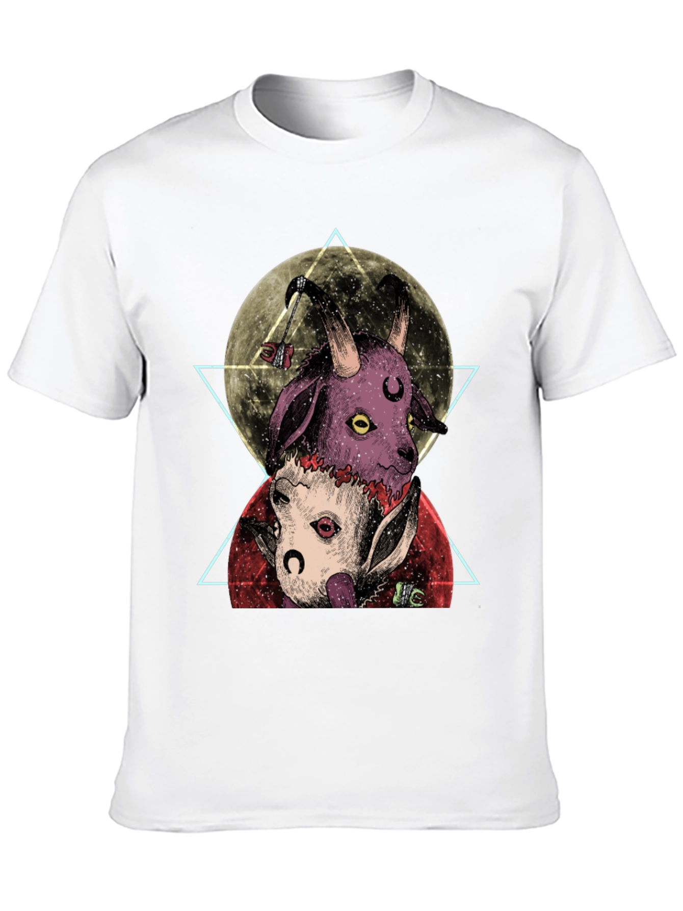 Black Occult Goat Tee: Moonlit Baphomet Design view 10