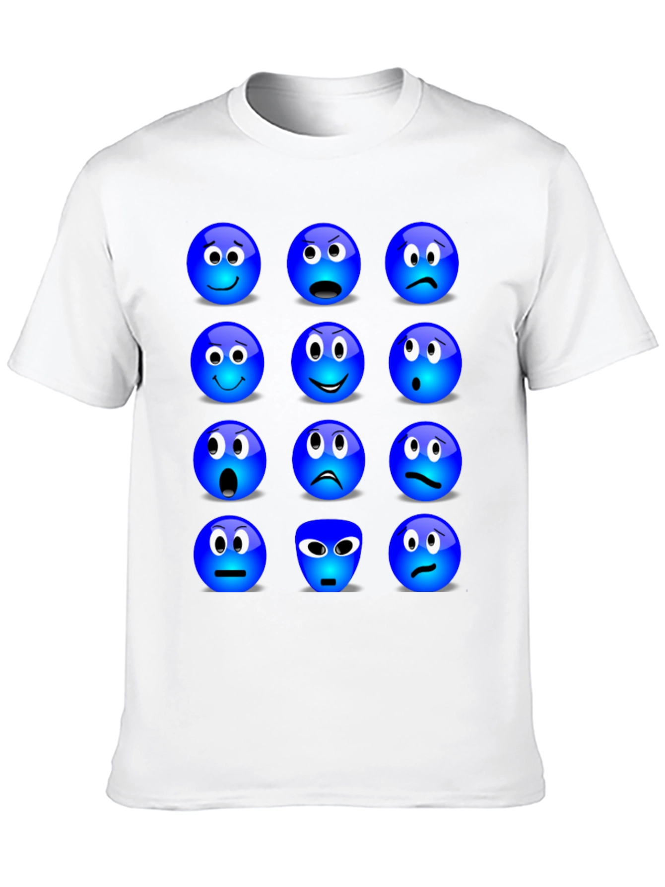 Black Emoji Expressions Graphic T-Shirt view 10