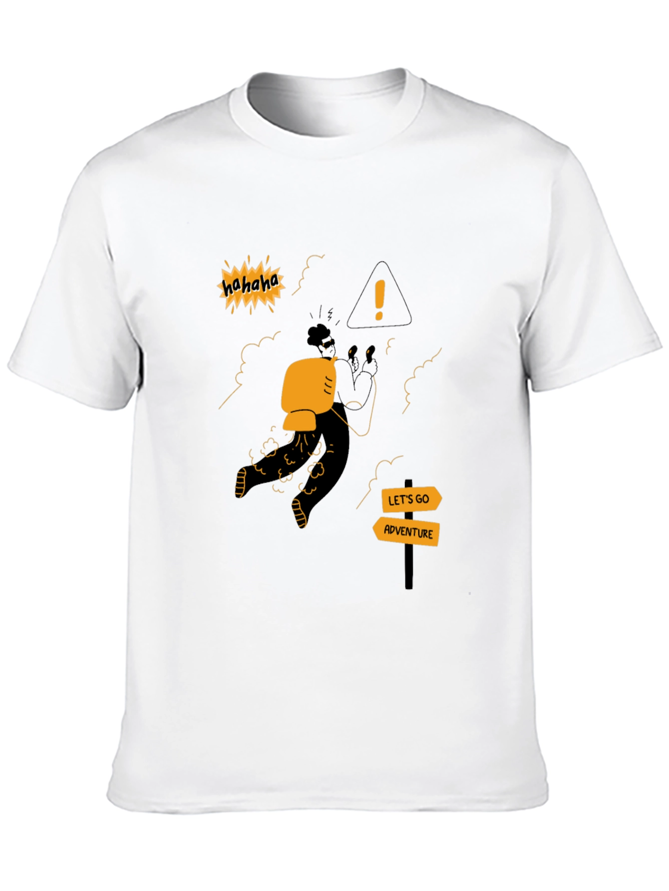 Black Adventure Seeker T-Shirt - Humorous Graphic Tee view 10