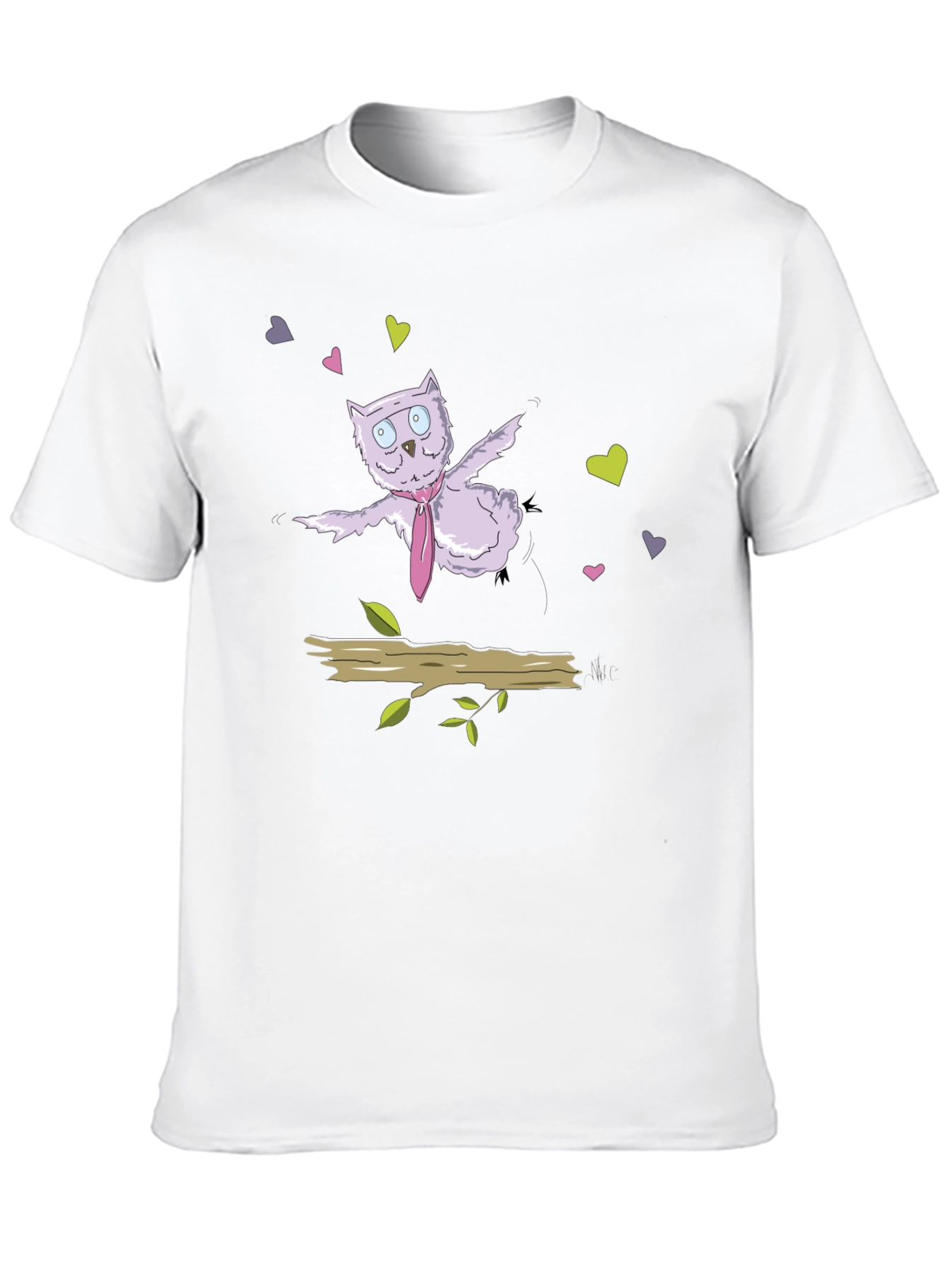 Black Cute Cartoon Owl T-Shirt view 10