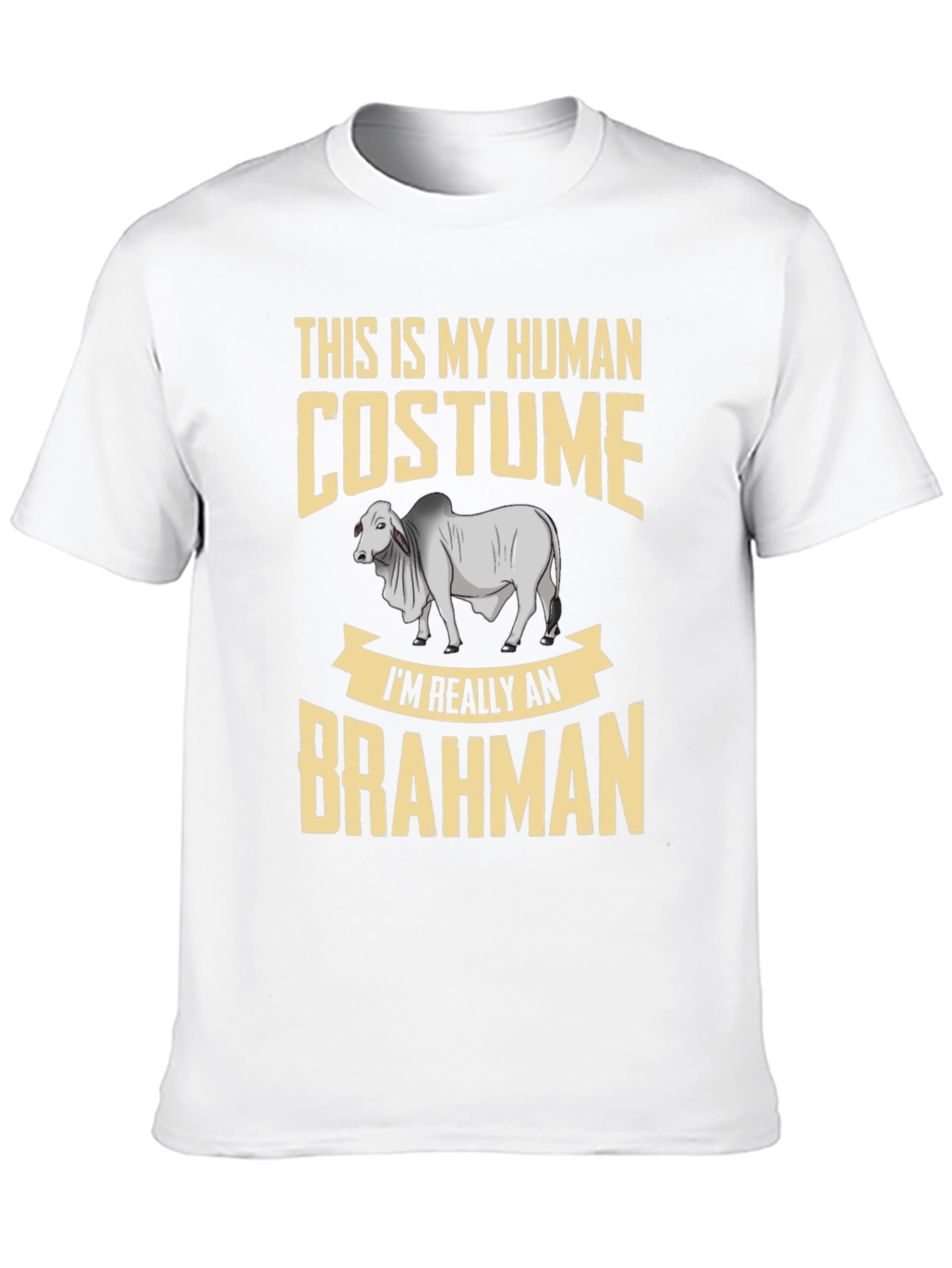 Black Human Costume Brahman Cattle Funny Graphic Tee view 10