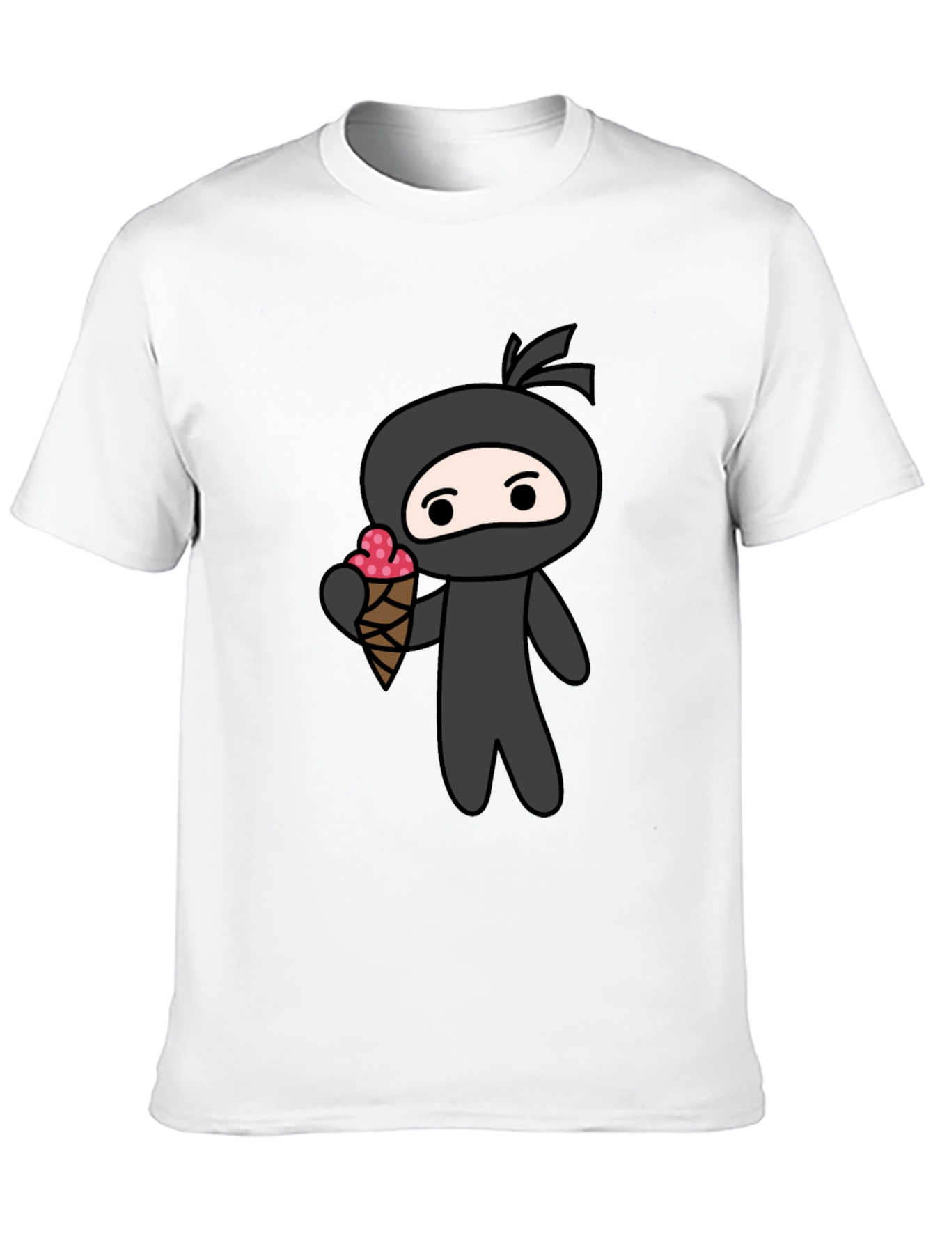 Black Ninja Ice Cream T-Shirt - Fun Graphic Tee view 10