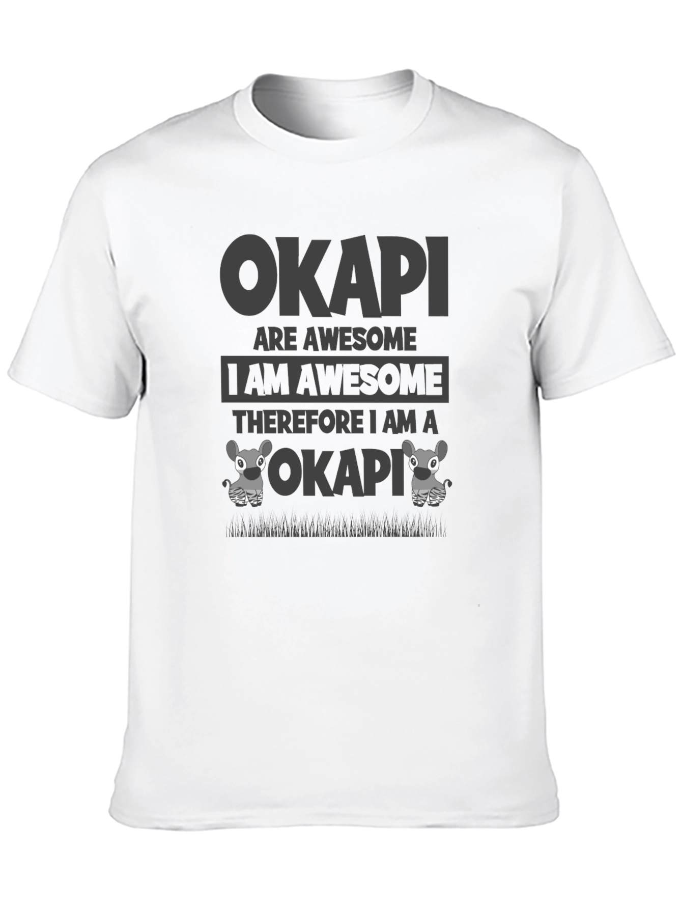 Black Okapi Are Awesome Black Graphic T-Shirt view 10