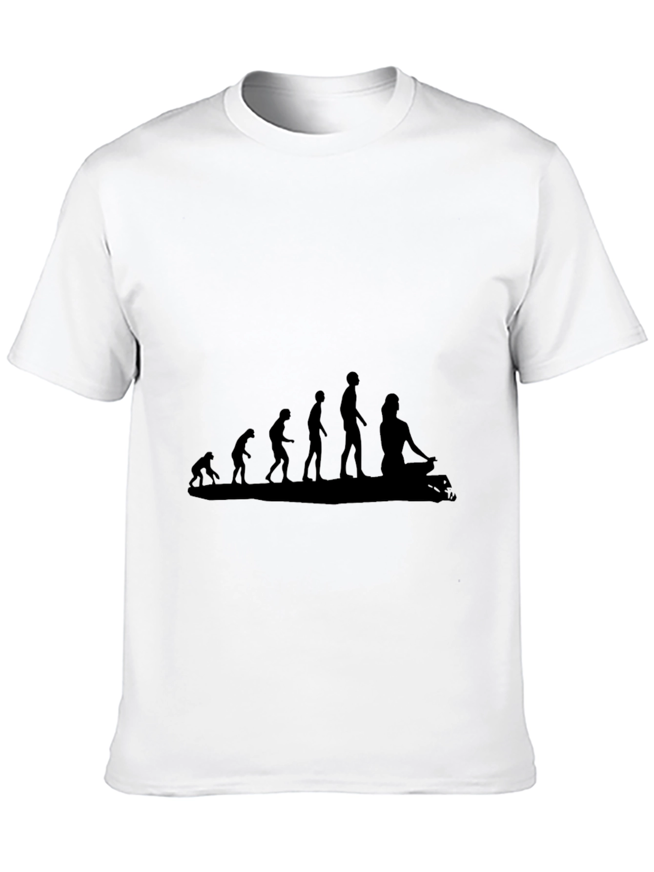 Black Evolution of Yoga T-Shirt - Black Cotton Tee view 10