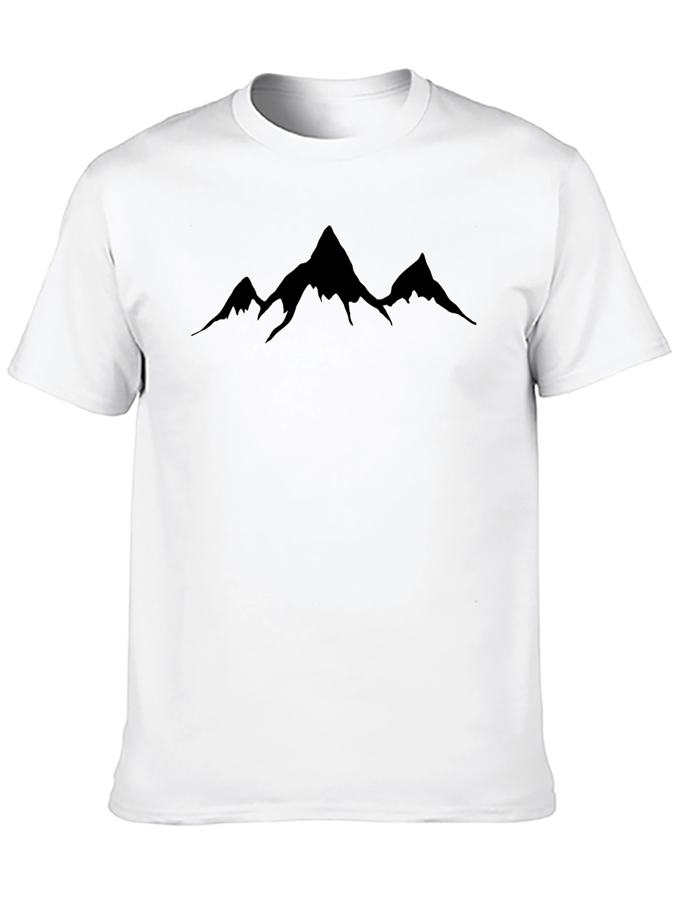Black Men's Black Mountain Silhouette T-Shirt view 10