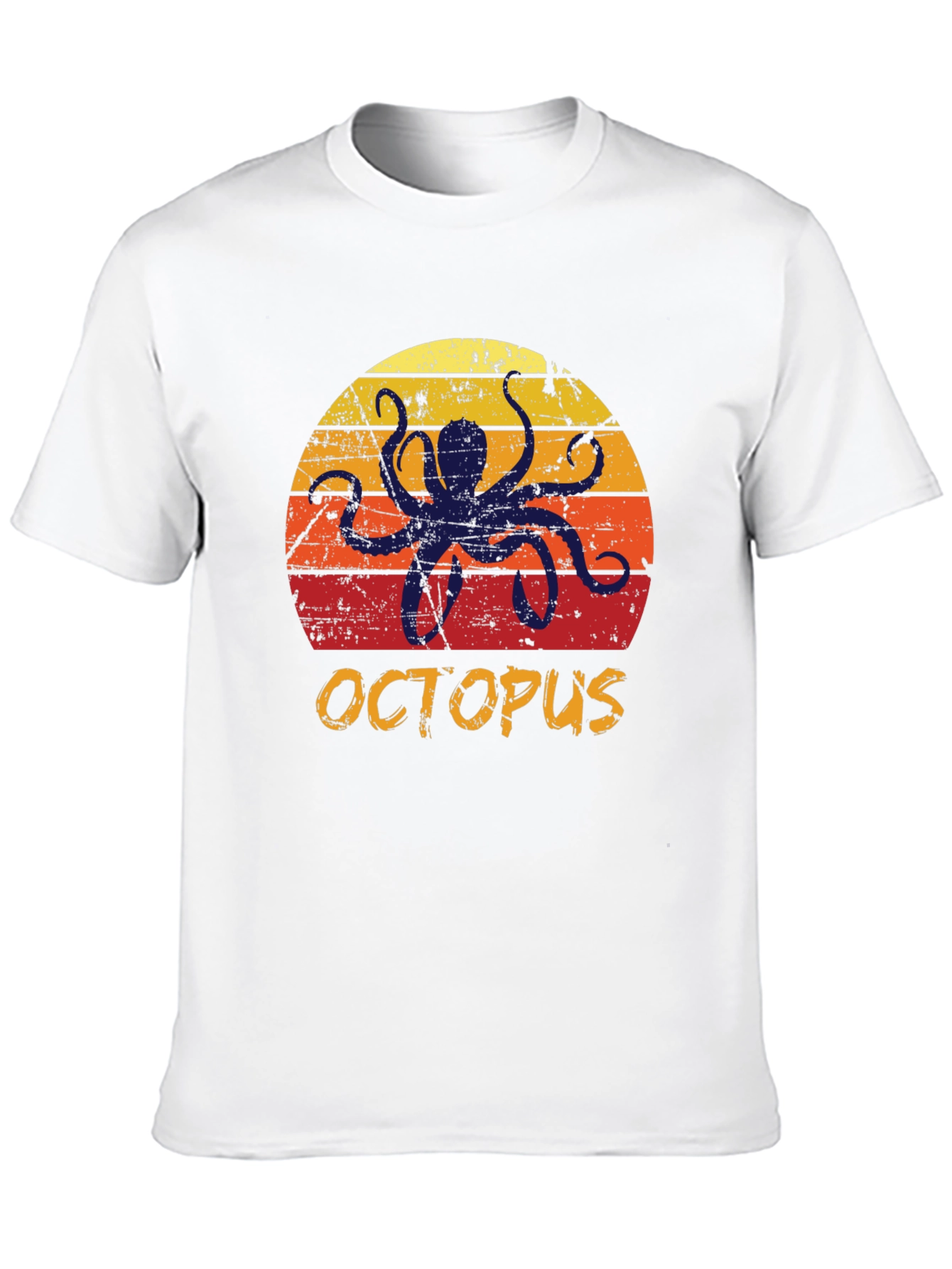 Black Retro Octopus Graphic T-Shirt view 10
